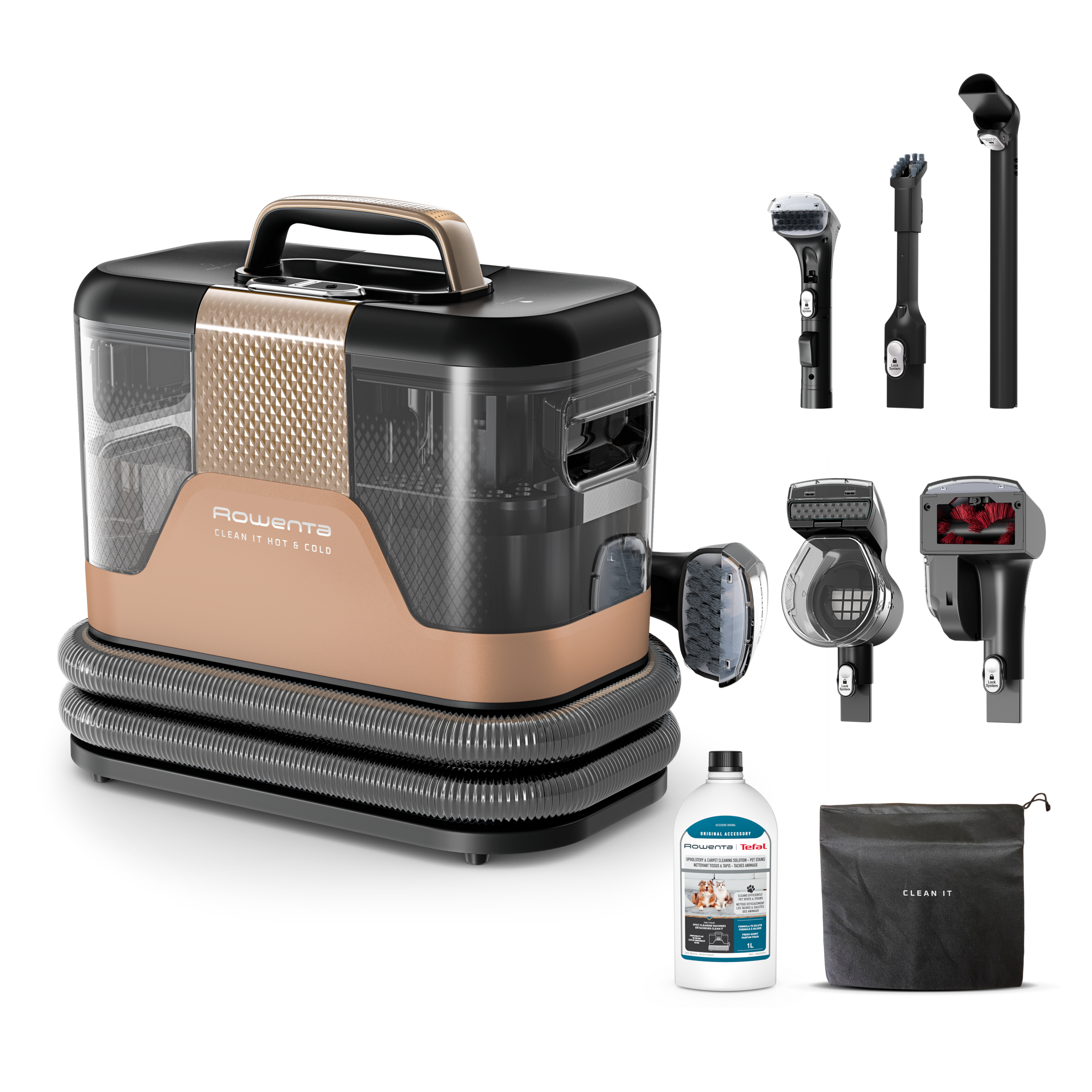 Clean It Hot & Cold de Rowenta, Aspirador limpiatapicerías,1150 W, Succión de hasta 13 kPa, Dos Modos De Limpieza en Caliente y Frío