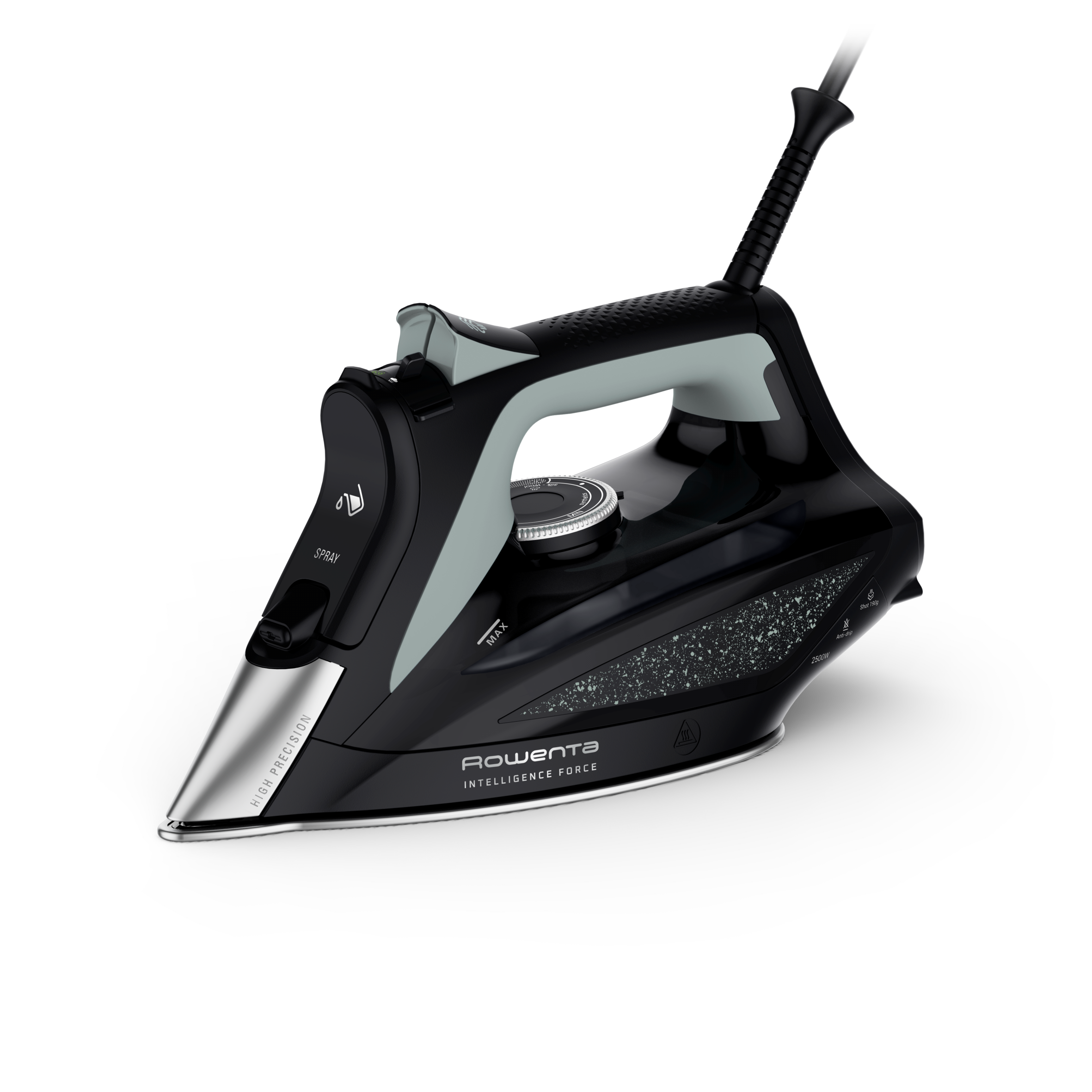 Eco Intelligence, Plancha de vapor, Plata y negro