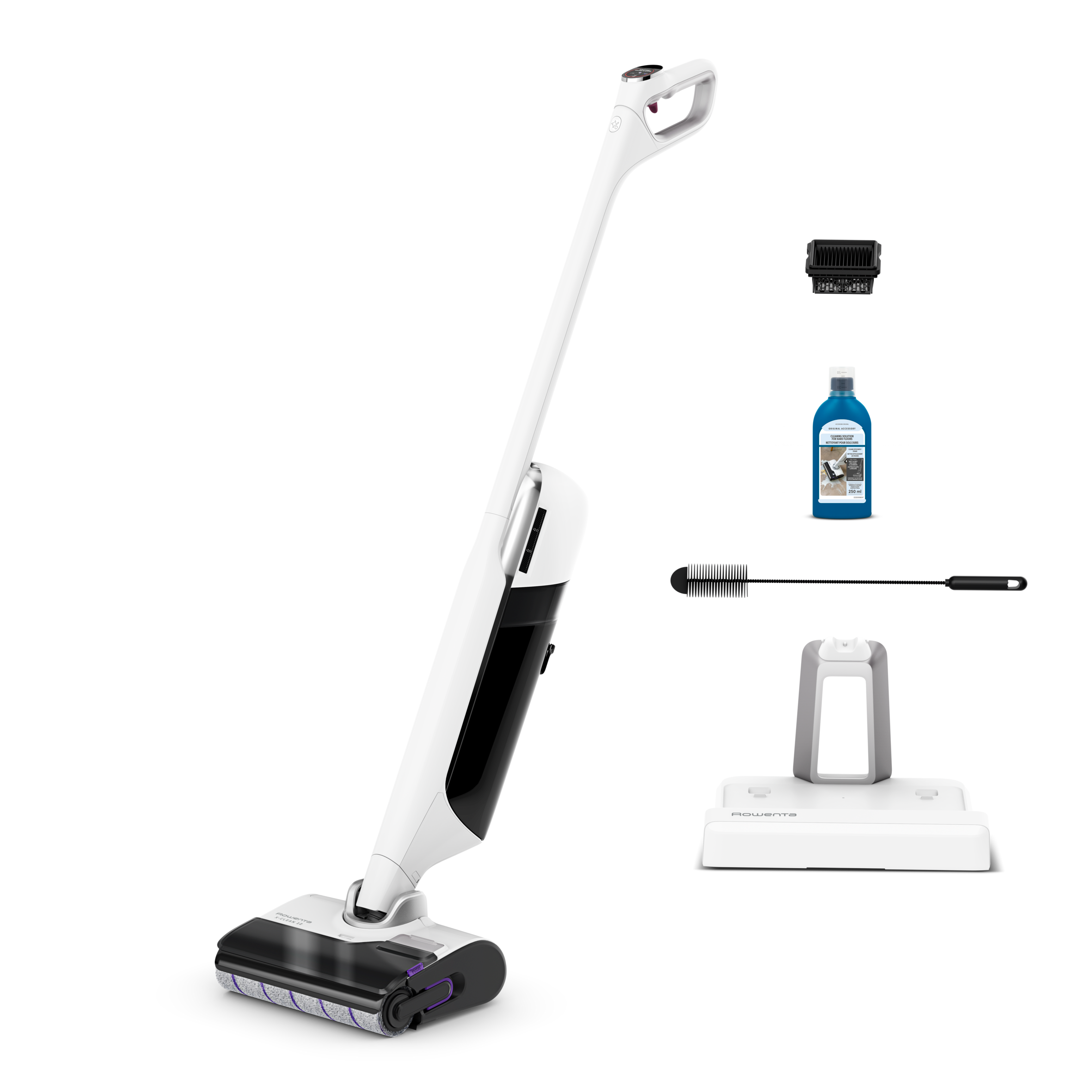X-Clean 12 de Rowenta, Fregona Eléctrica Sin Cable, Tecnología Wet & Dry, Gran Autonomía, Autolimpieza y Secado Automático, 21 kPa y fregado de hasta 550 rpm