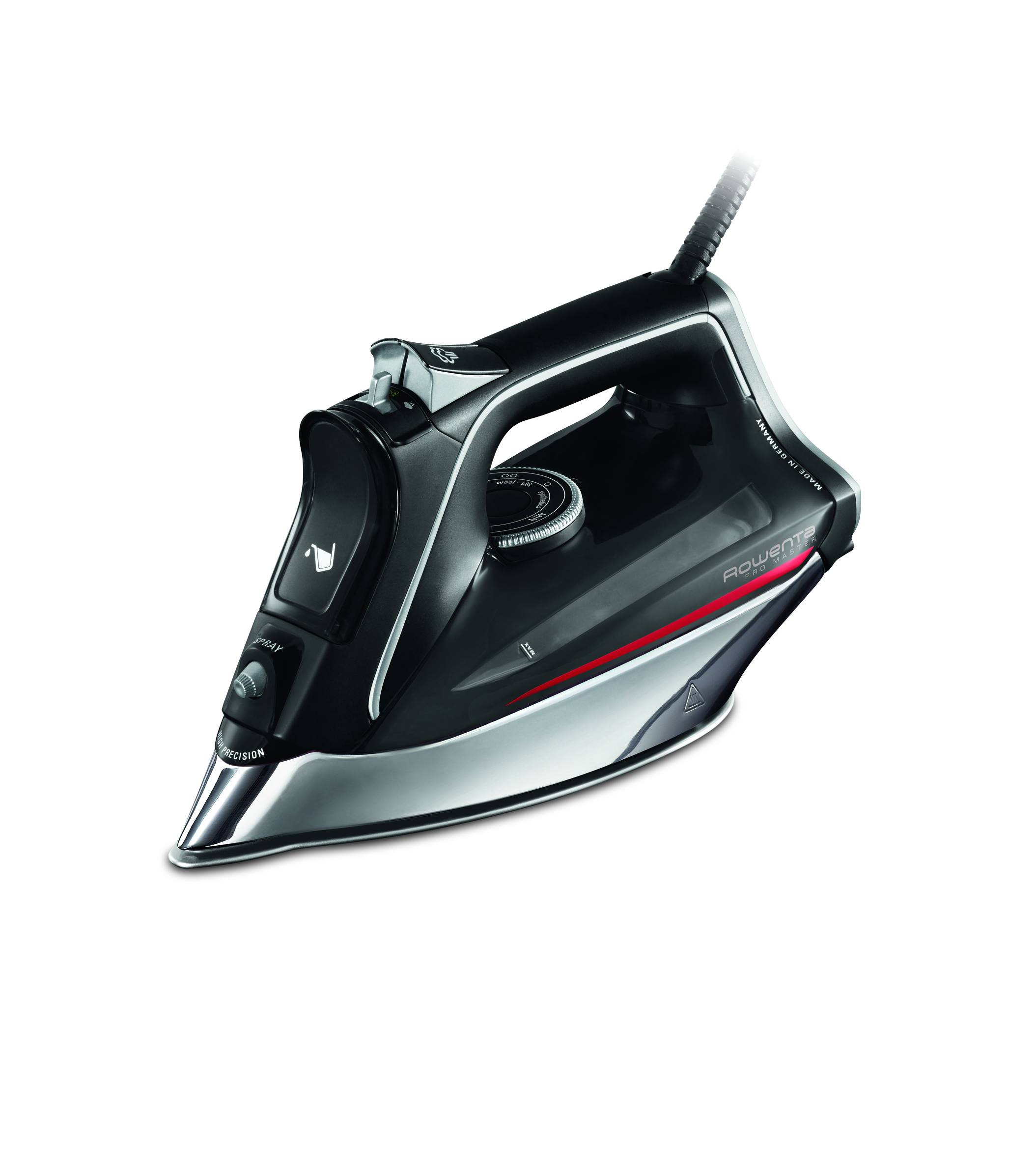 Pro Master, Plancha de vapor, Gran distribución del vapor, Golpe de vapor de 200 g/min, Negra
