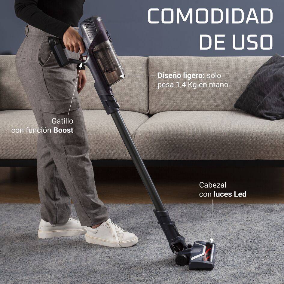 Green Force Cyclonic Effitech de Rowenta, aspiradora sin bolsa, modelo parqué, eficiencia energética, gran autonomía