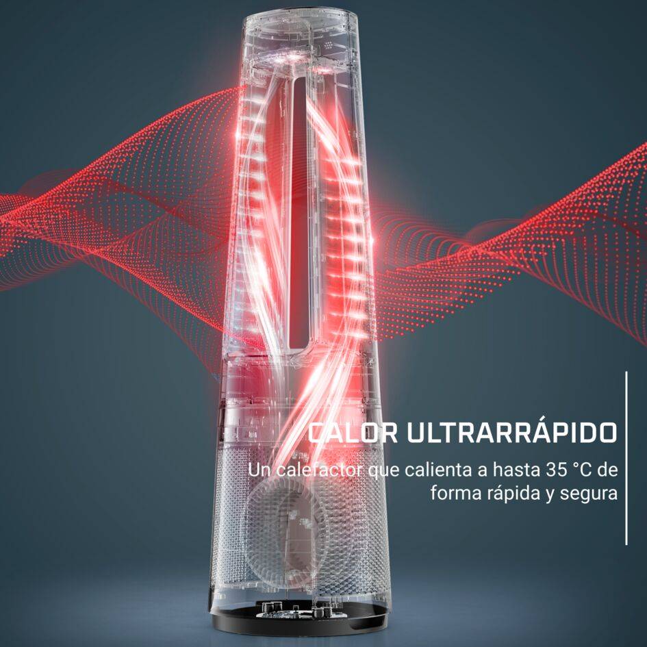 Eclipse Connect 3 en 1, Purificador, ventilador y calefactor, Control desde la app, Negro