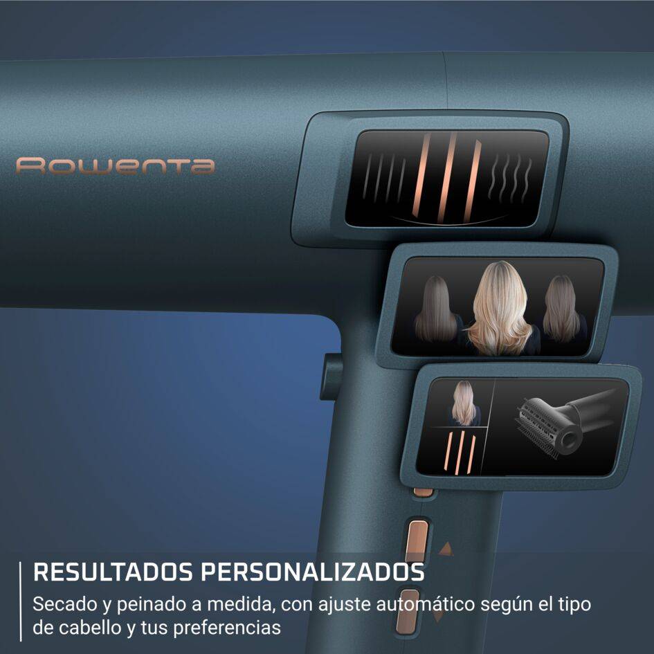 Maestria For You, Secador de pelo, Pantalla LED integrada, 225 km/h, 6 accesorios, Estuche premium