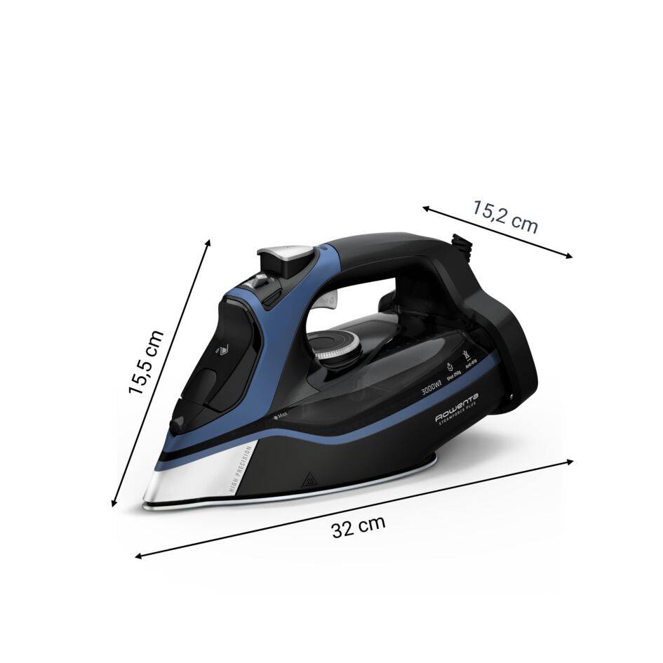 Steamforce de Rowenta, plancha de vapor, 3000 W, vapor continuo de 45 g/min, golpe de vapor de 250 g/min, óptima distribución del vapor, protección antigoteo, apagado automático, depósito de agua de 350 ml
