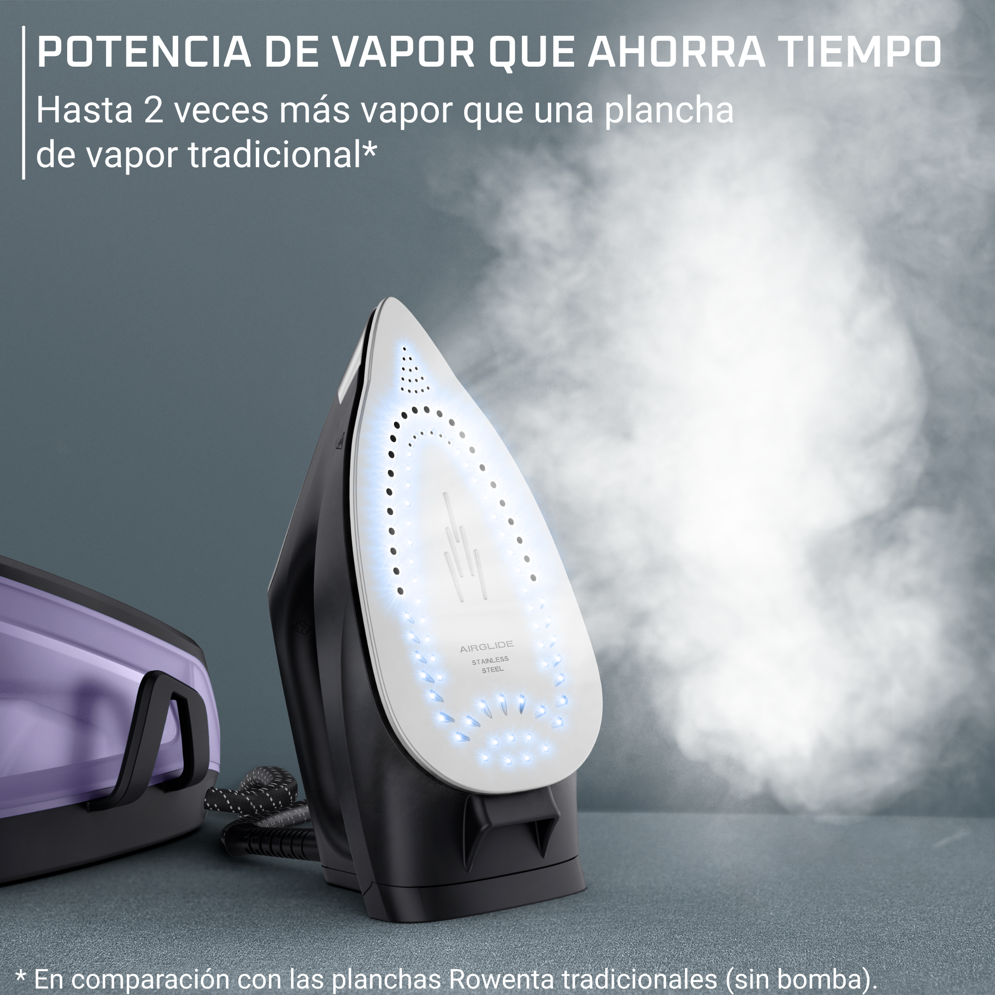 Essential de Rowenta, Centro de planchado, 5,2 bar de presión, Golpe de vapor de 200 g/min, Salida de vapor continua de 110 g/min, Diseño muy compacto