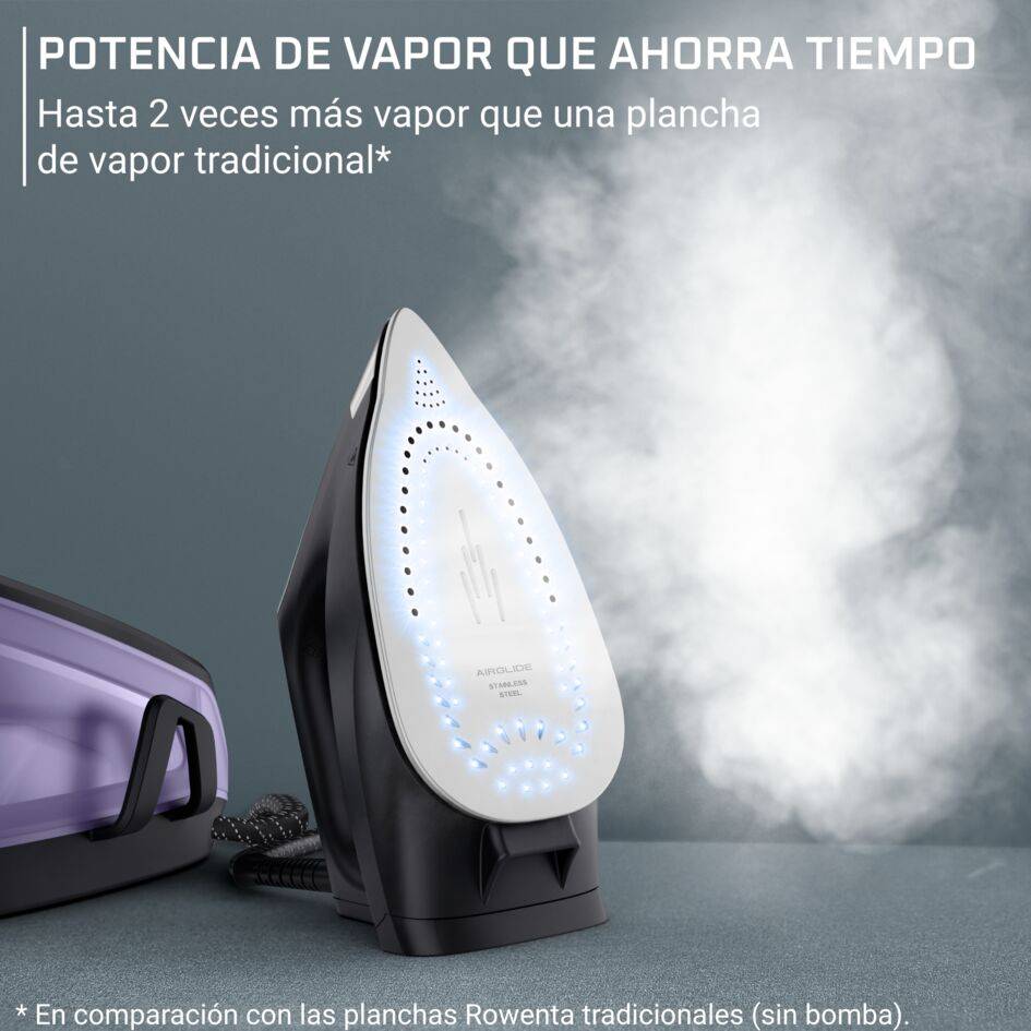 Essential de Rowenta, Centro de planchado, 5,2 bar de presión, Golpe de vapor de 200&nbsp;g/min, Salida de vapor continua de 110&nbsp;g/min, Diseño muy compacto