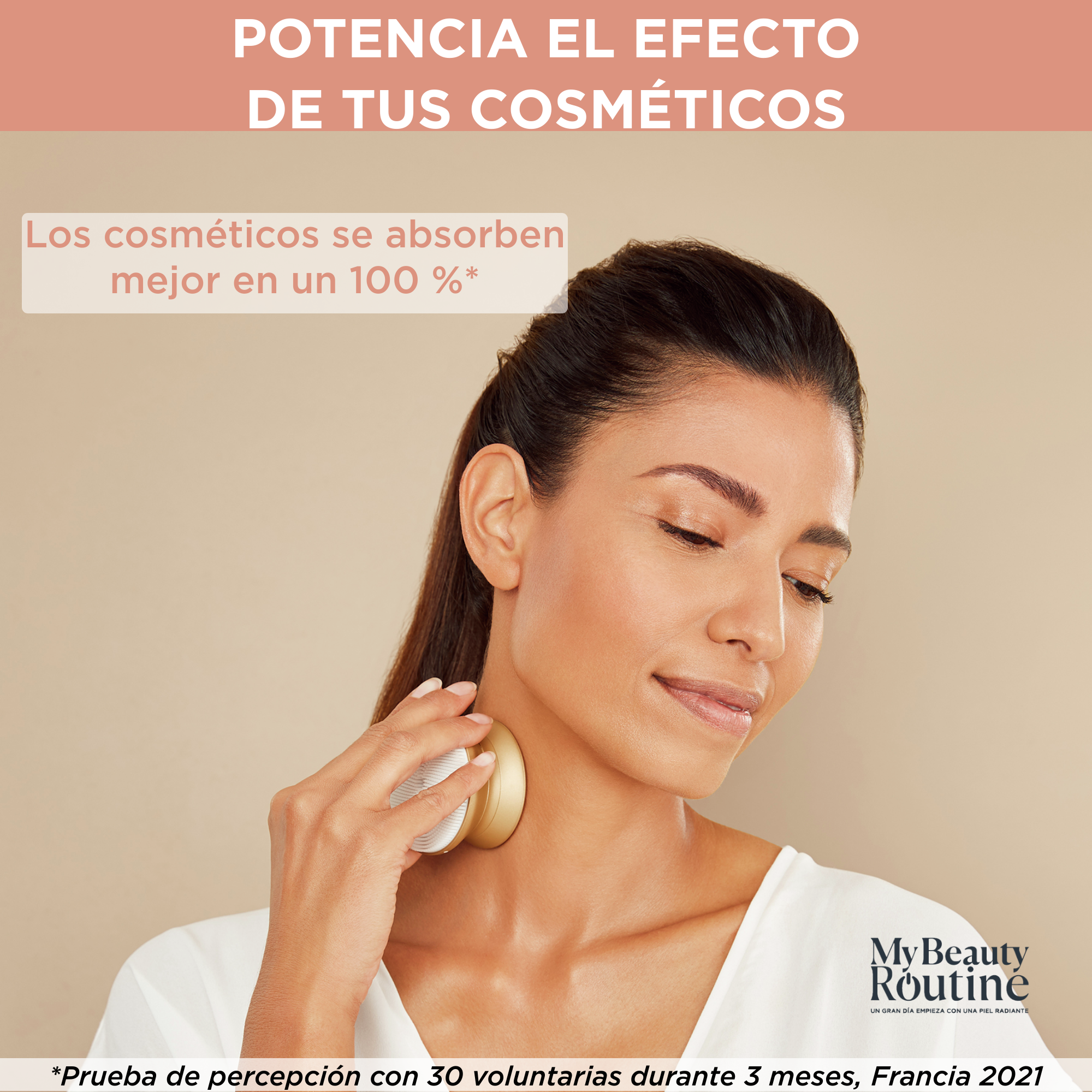 Reset & Boost Skin Duo, Limpiador y masajeador facial, 2 en 1, Dorado