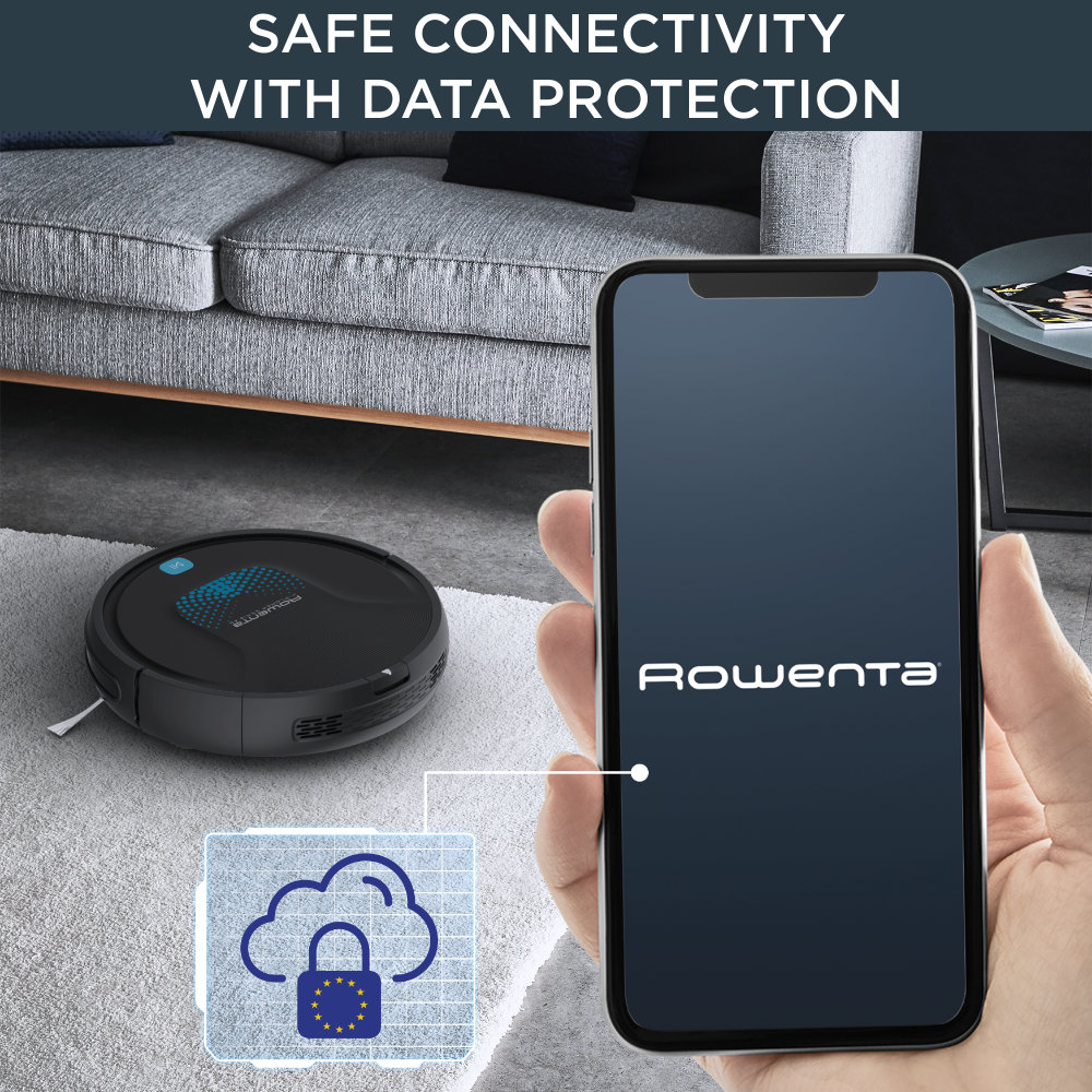 X-Plorer Serie 45 de Rowenta, cepillo motorizado activo, 3 modos de navegación, sistema de fregado Aqua Power, sensores avanzados, batería de litio duradera de hasta 150 min