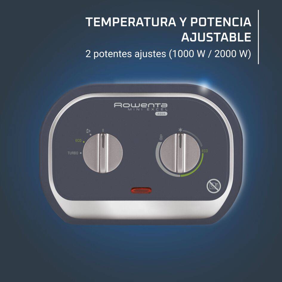 Mini Excel Aqua, Calefactor cerámico, Silencioso, Antisalpicaduras