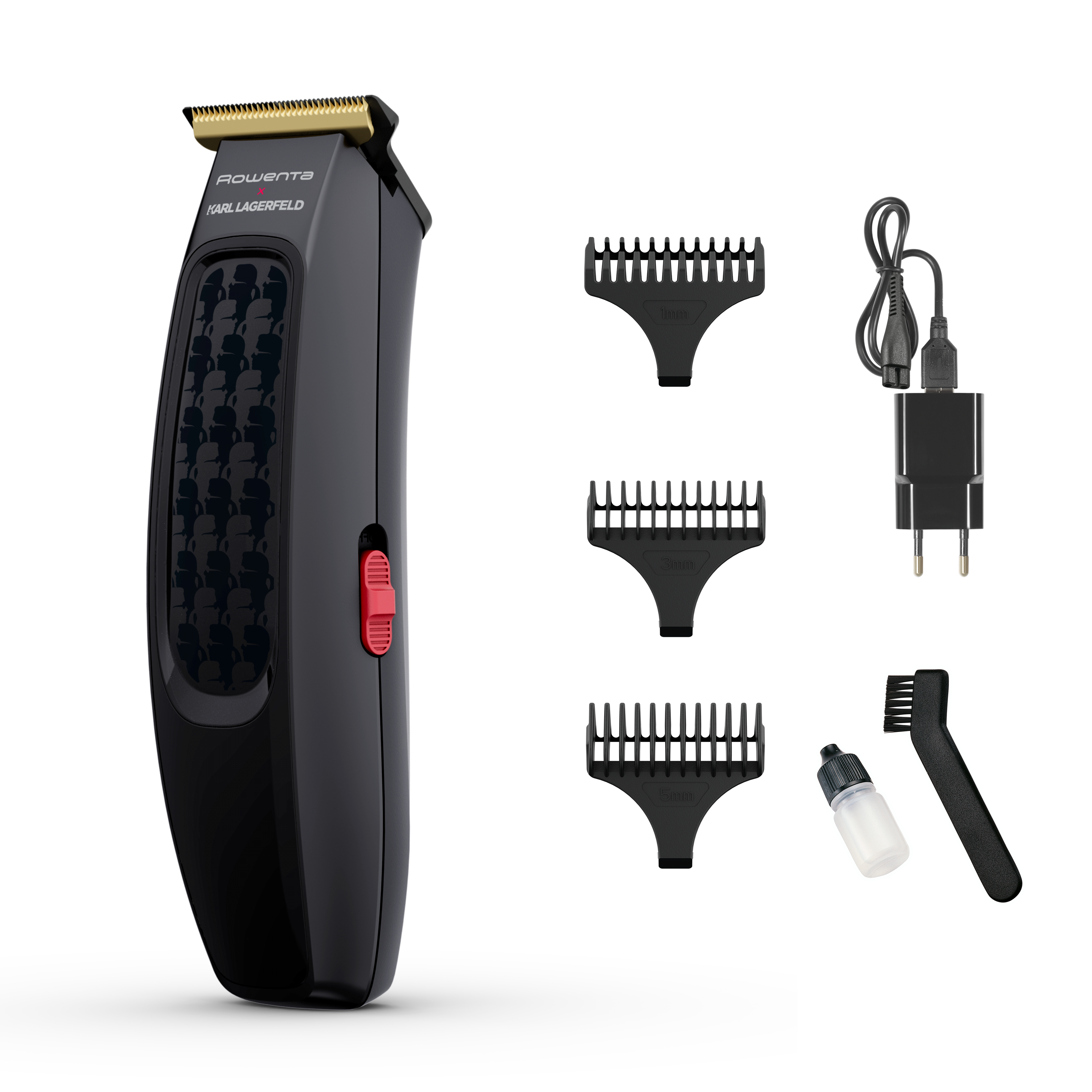 Cut & Style Karl Lagerfed x Rowenta, Cortapelos, 3 peines para el cabello, 90 minutos de autonomía, batería de iones