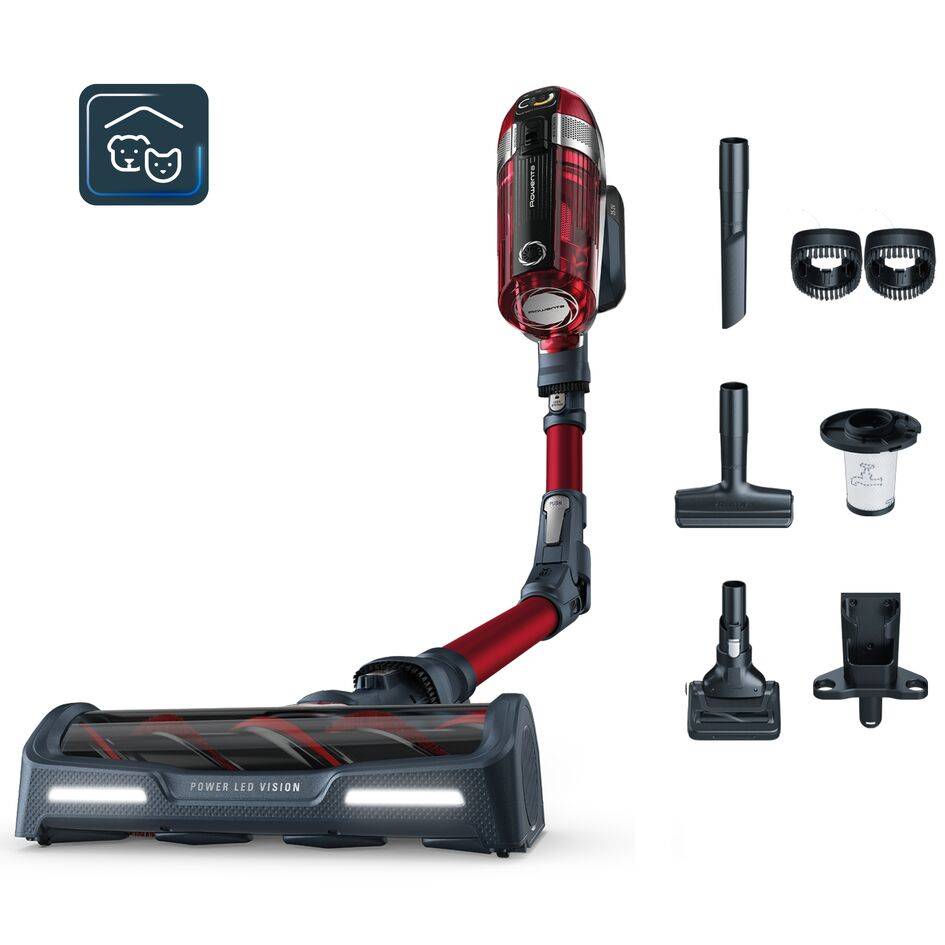 X-Force Flex 11.60 Animal Care de Rowenta, Aspiradora Escoba Sin Cable, Potencia de hasta 130 airwatts, 45 minutos de Autonomía, Batería Extraíble de 25,2 V,