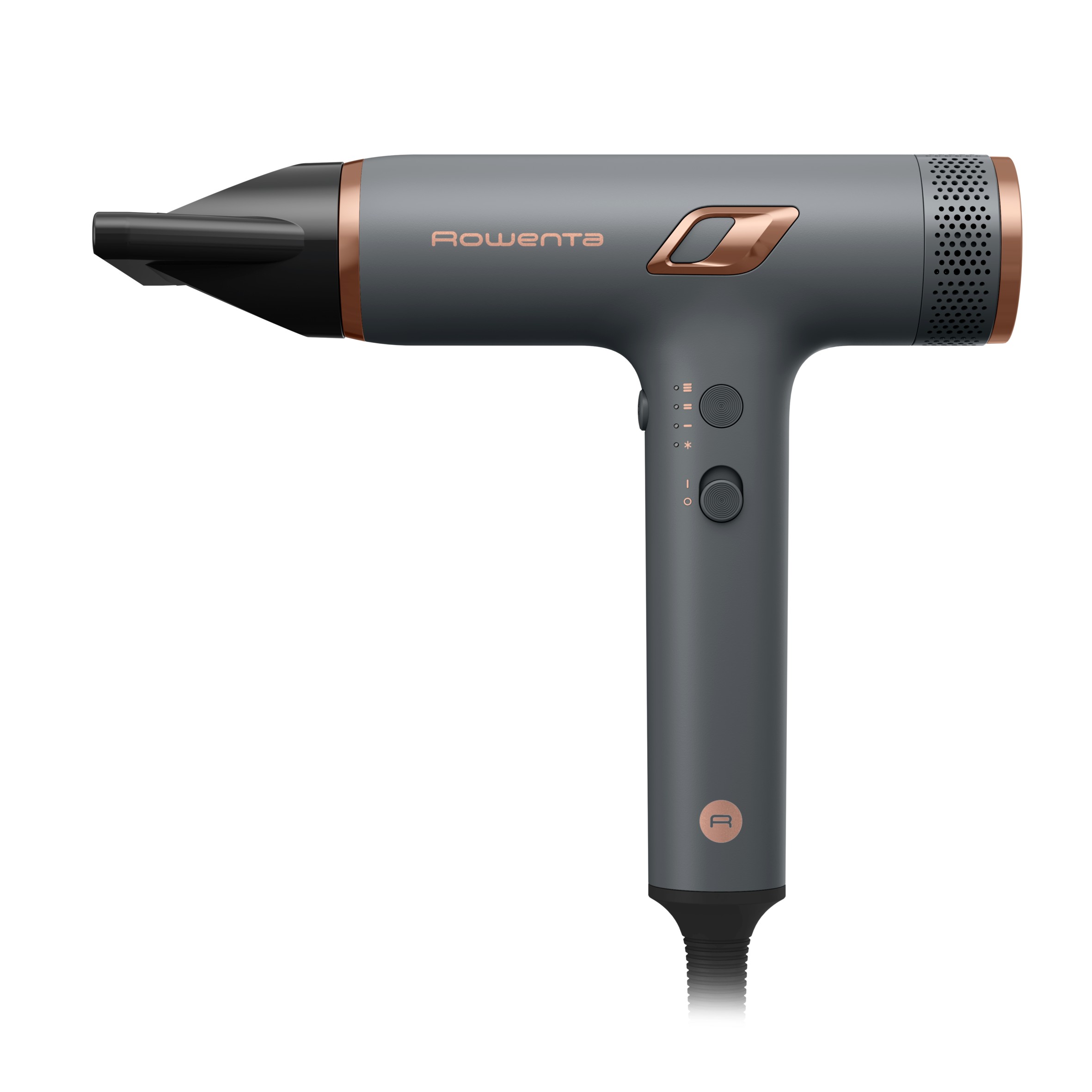 Nano de Rowenta, Secador de Pelo, Tecnología de Motor de Alta Velocidad, Flujo de Aire de más de 266&nbsp;km/h, Diseño Compacto, Gris