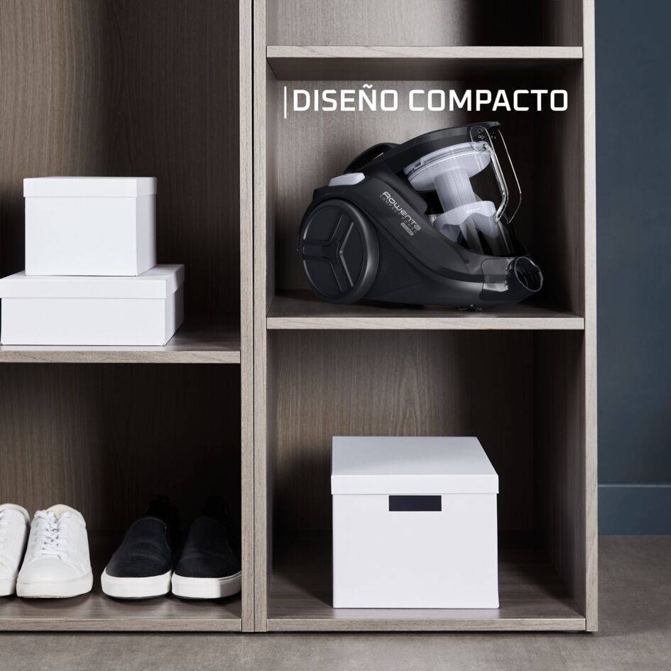 Compact Power Cyclonic de Rowenta, Aspiradora sin bolsa, kit clásico, filtración avanzada, gran recogida de polvo, compacta RO3725EA