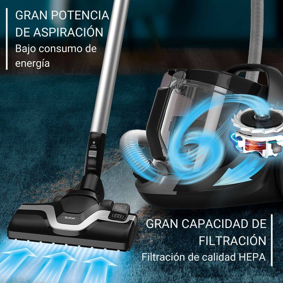 Silence Force Cyclonic, Aspiradora sin bolsa, Motor Effitech, Bajo Consumo, 2,5 L