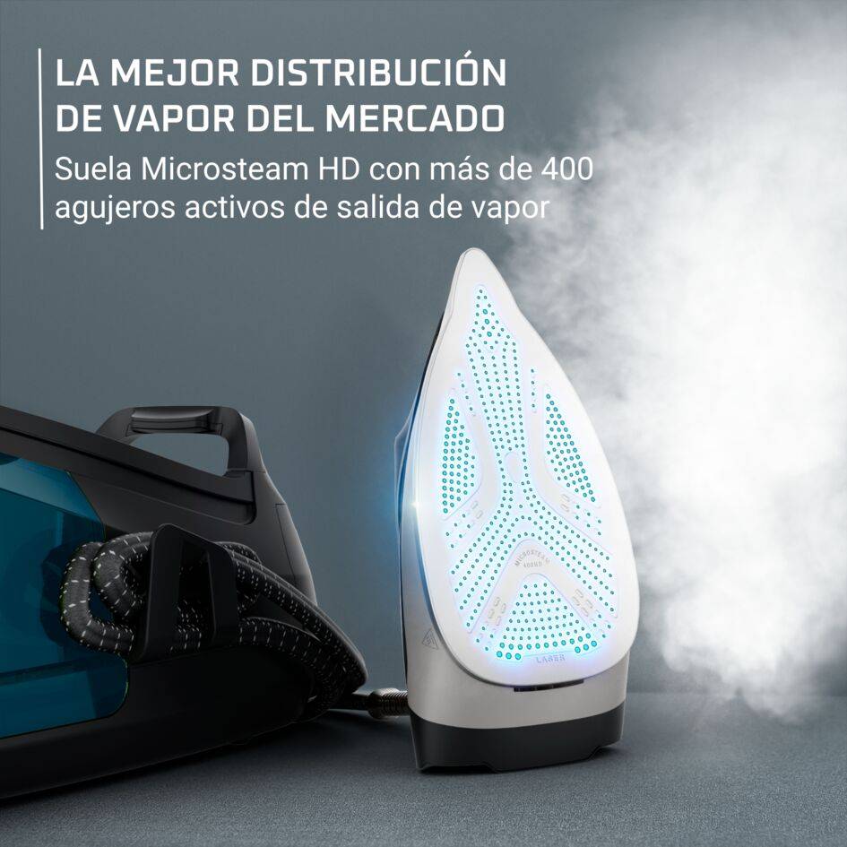 Rowenta Perfect Steam Pro, Centro de Planchado, 7,2 bares, Golpe de Vapor de 460 g/min, Suela Premium, Depósito de Agua Extraíble de 1,1 L, modo ECO