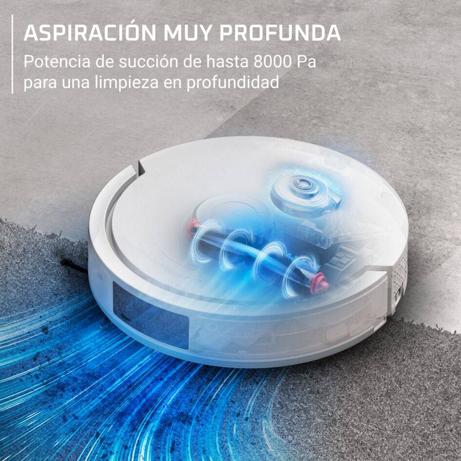 X-Plorer Serie 380+ de Rowenta, Aspiradora Robot, Modelo Animal & Allergy, Ultra Aspiración Profunda, Vaciado Automático de Polvo