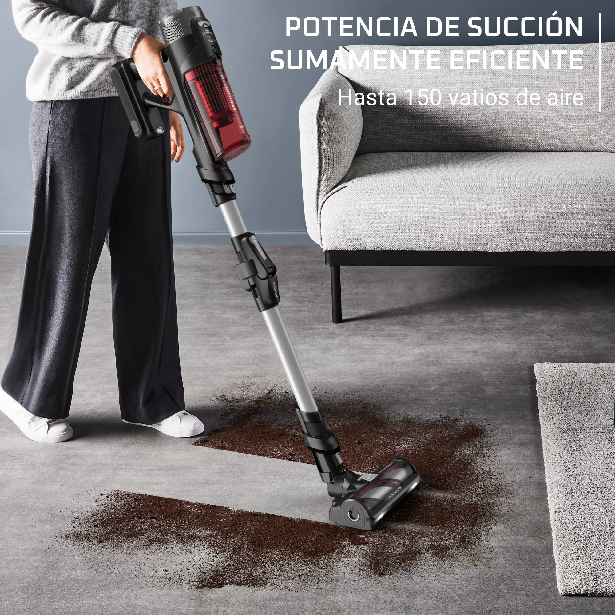 X-Force Flex 13.60 Complete de Rowenta, Aspiradora escoba sin cable, animal care, gran autonomía, 150 Air Watts de potencia