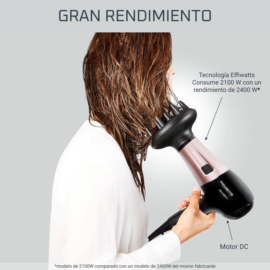 Powerline, Secador de pelo, 2400 Effiwatts, Tecnología iónica, Ajuste de cuidado del cabello