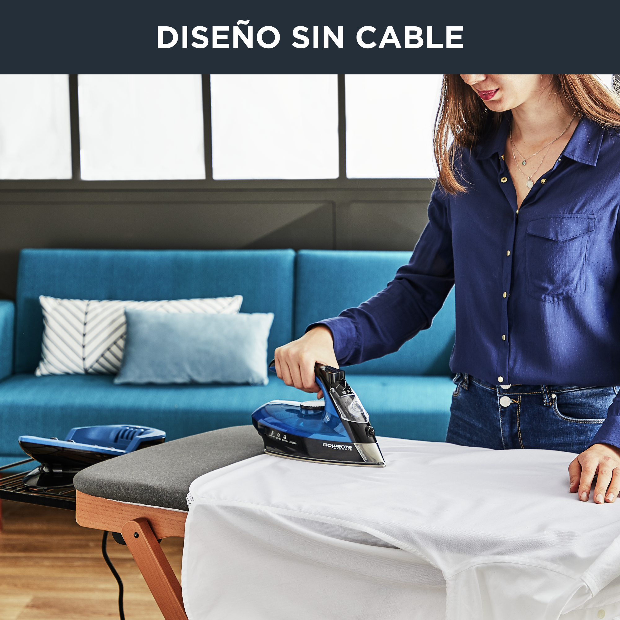 Freemove, Plancha de vapor sin cable, 2400 W, Apagado automático, Diseño ergonómico