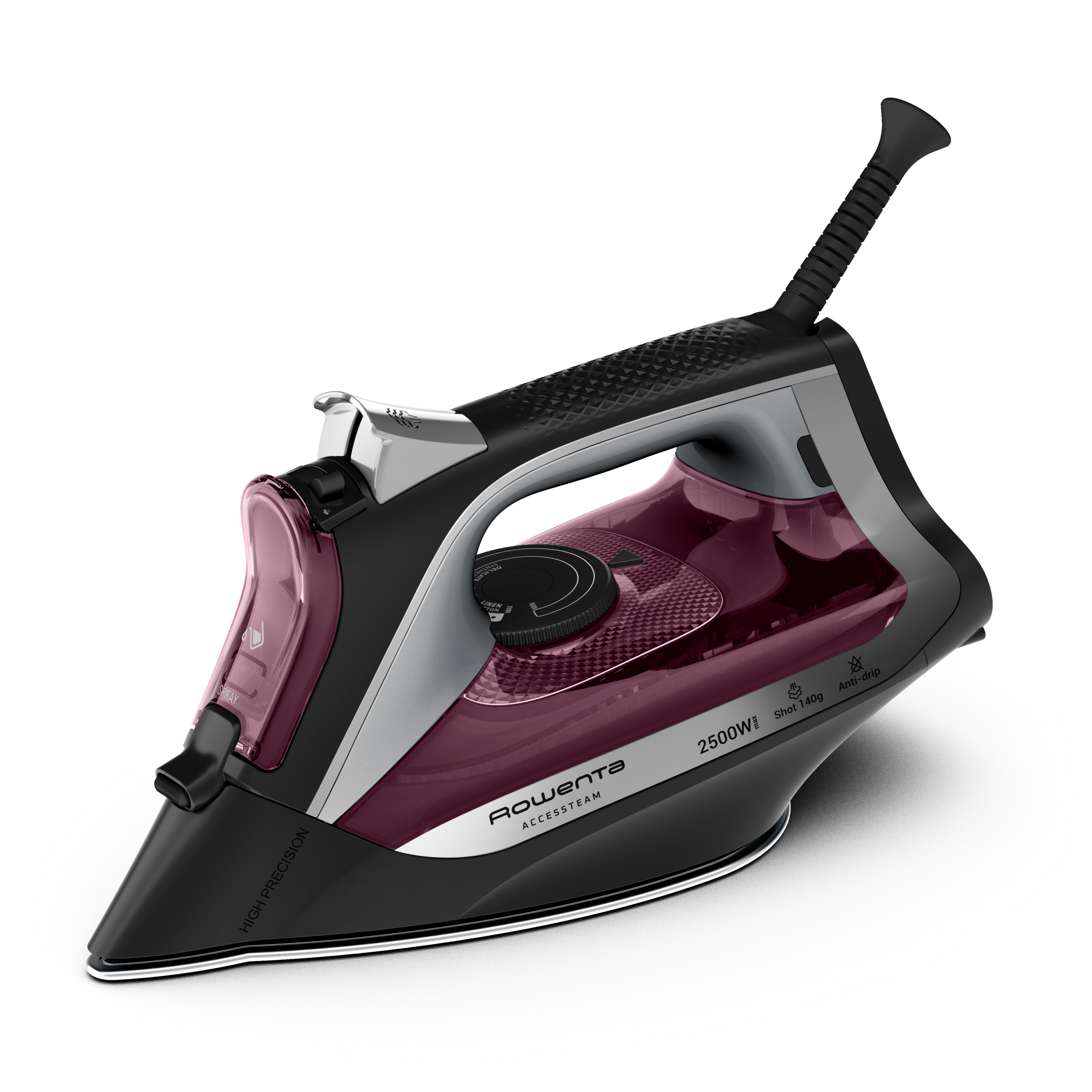 Accessteam de Rowenta, Plancha de Vapor, 2500 W, Suela Microsteam 300, Salida de Vapor Continuo de 40 g/minuto, Golpe de vapor de hasta 140 g/min