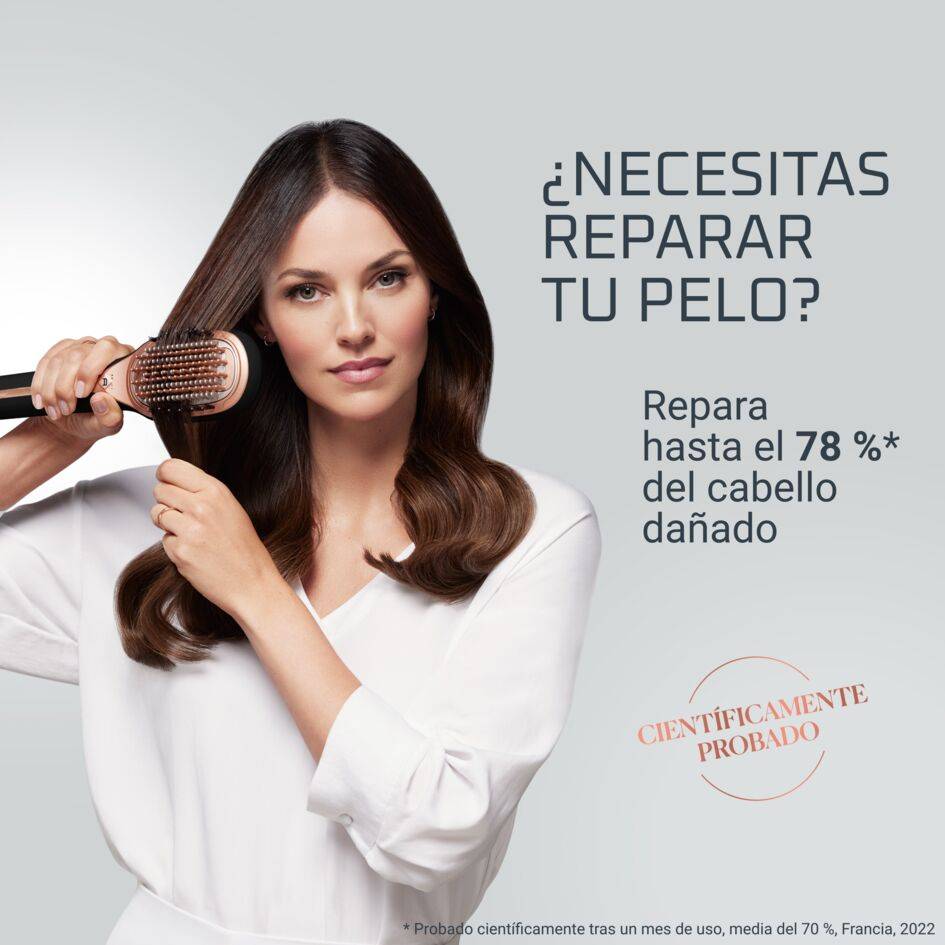 Hair Therapist™, Cepillo reparador del cabello, Tecnología Thermal Care, Negro