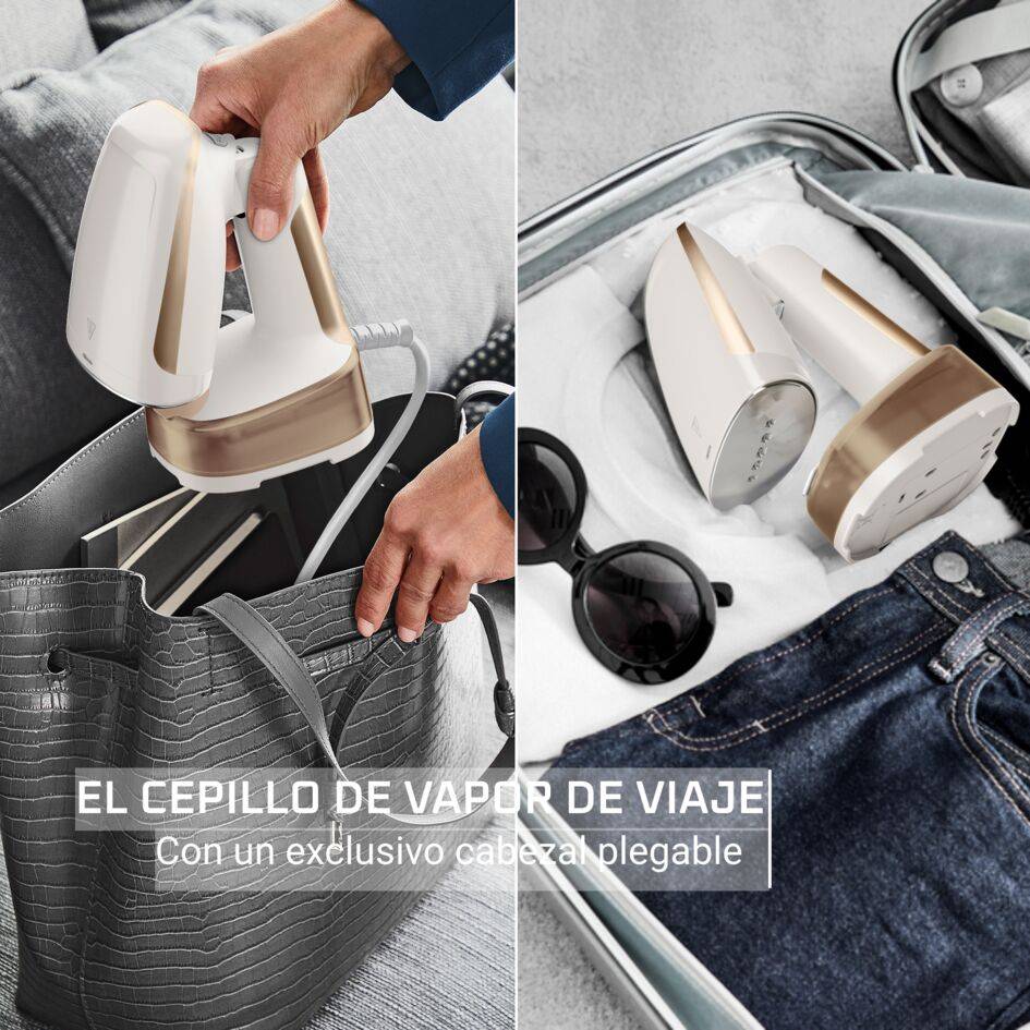 Access Steam Pocket, Cepillo de vapor de mano, cabezal plegable, ultracompacto
