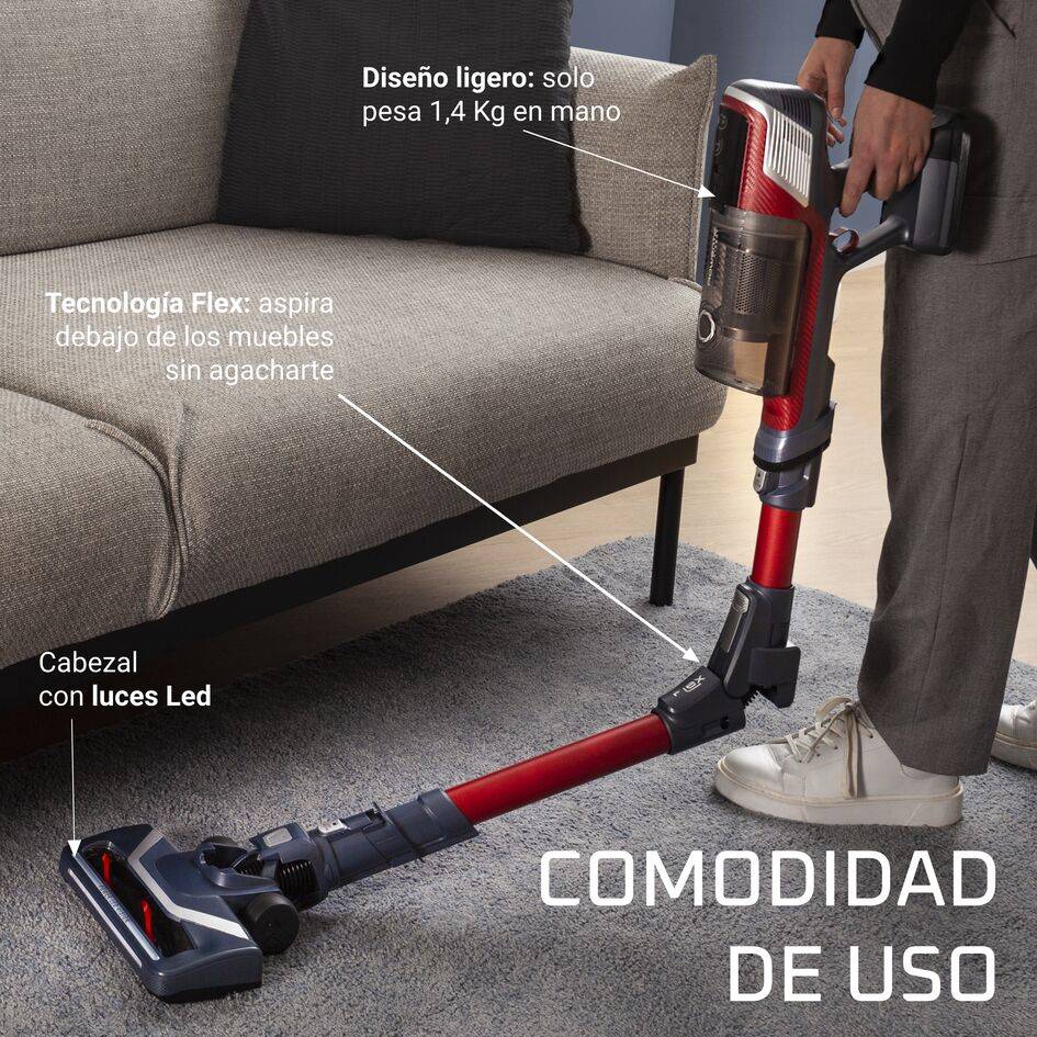 X-Pert 6.60 Smart de Rowenta, Aspiradora de mano, Ligera, Animal Kit, LED, Flexible, 18 V, BOOST, Batería extraíble, Suelos duros, Alfombras, Aspiradora de mano, Ligera, Animal Kit, LED, Flexible, 18 V, BOOST, Batería extraíble, Suelos duros, Alfombras