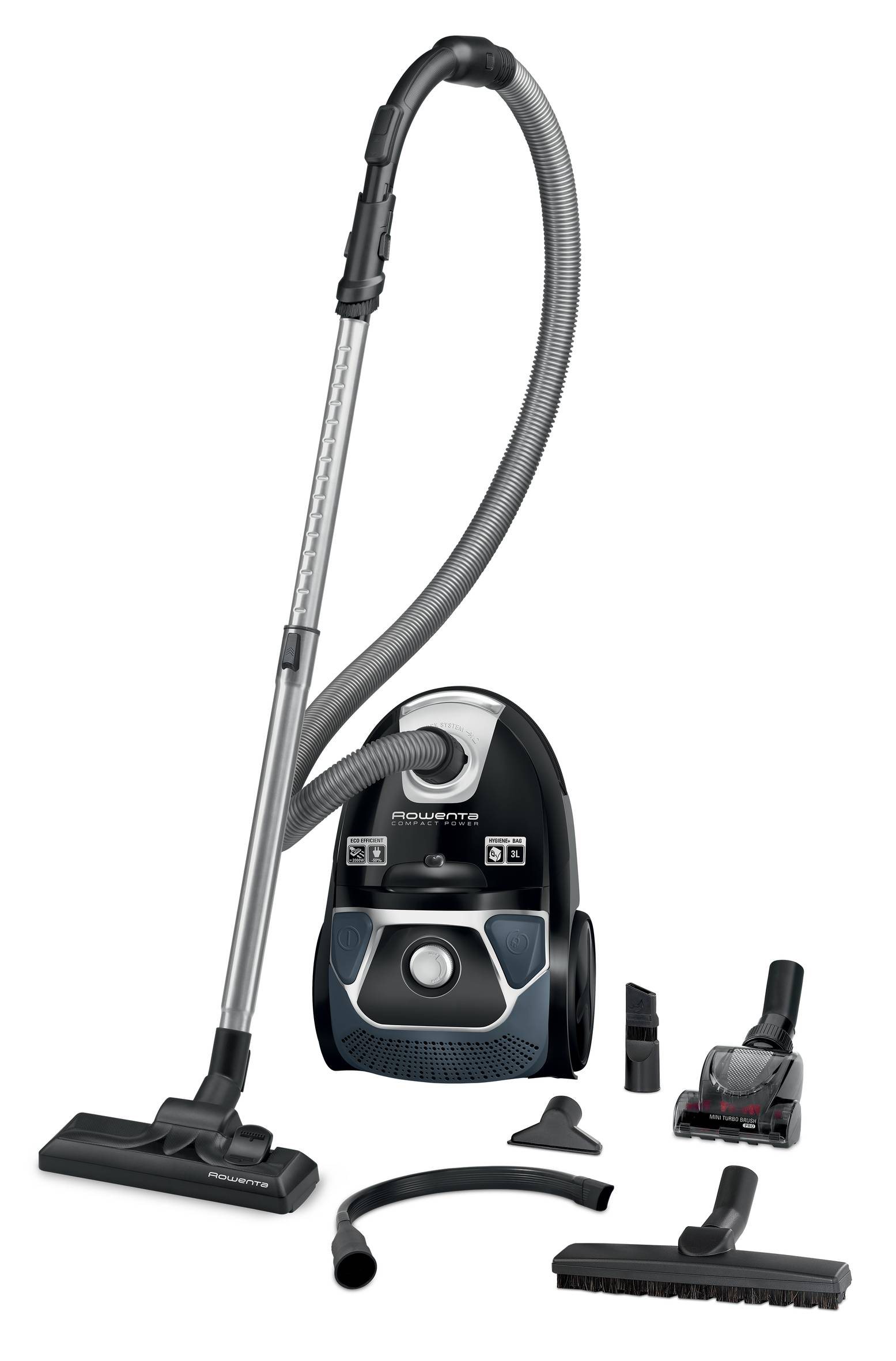 COMPACT POWER NEGRO + 5 ACCESORIOS