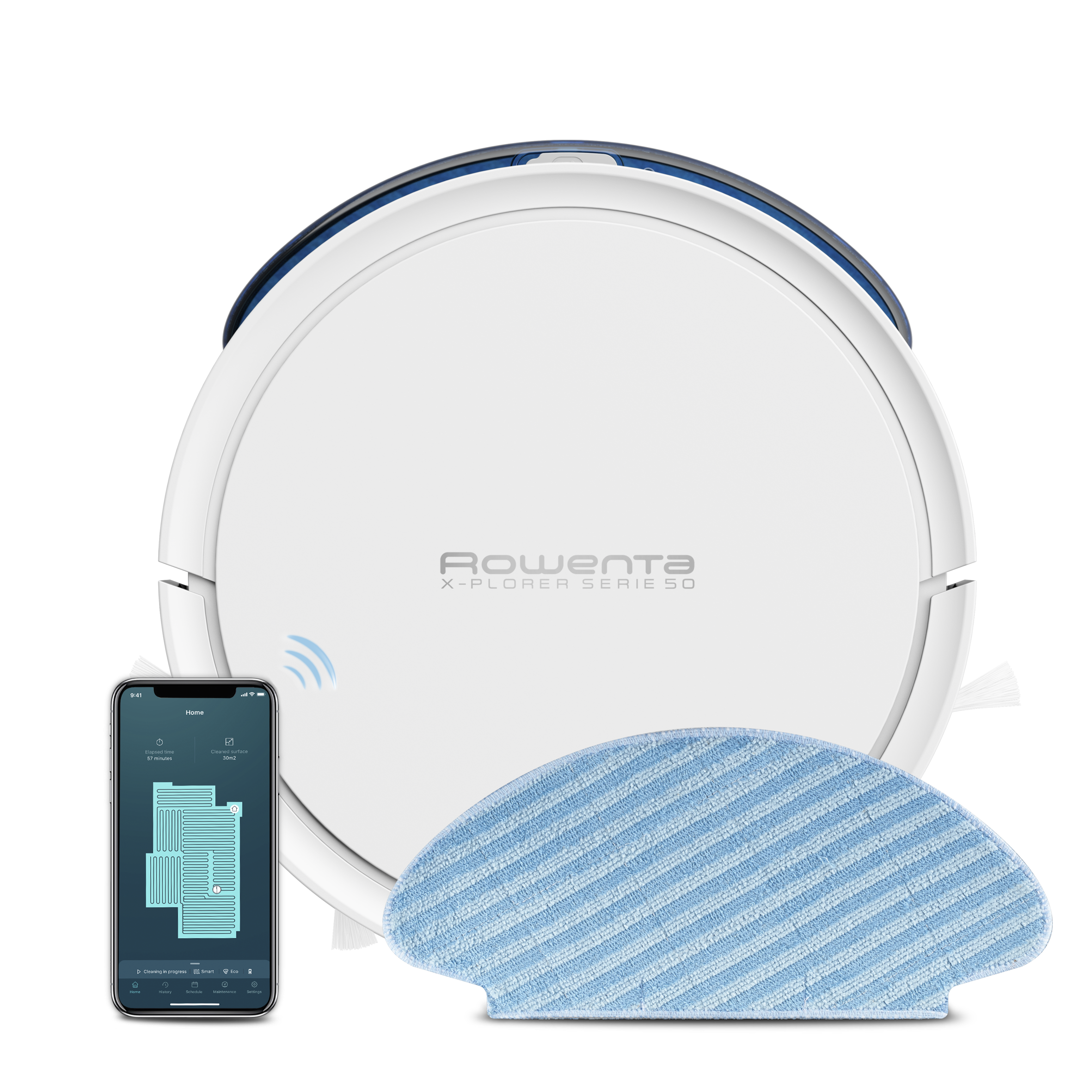 X-Plorer serie 50 Total Care + Connect, Robot aspirador, 4 en 1