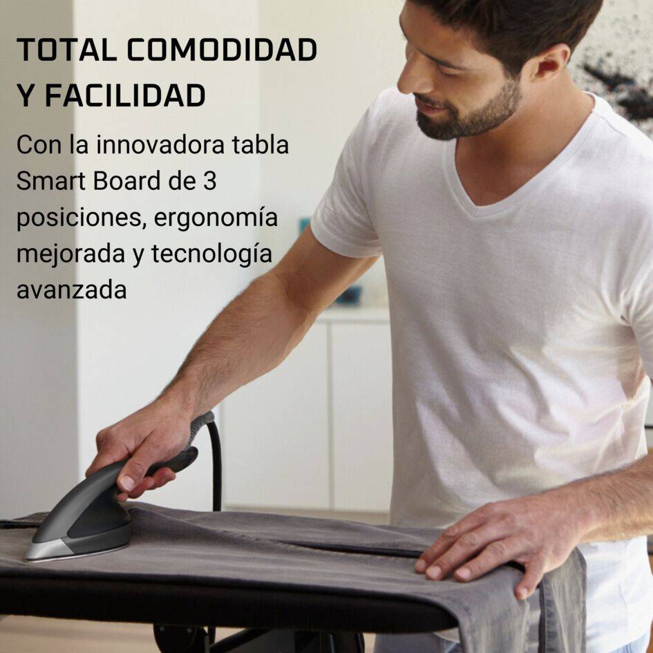 Ixeo Power de Rowenta, Solución de planchado, Smart Board de 3 posiciones, 5,8 bares, 200 g/min, Golpe de vapor, Azul