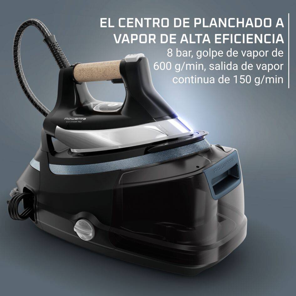 Eco Steam Pro, Centro de planchado, 8 bares, Golpe de 600 g/min, Modo Eco ultraeficiente
