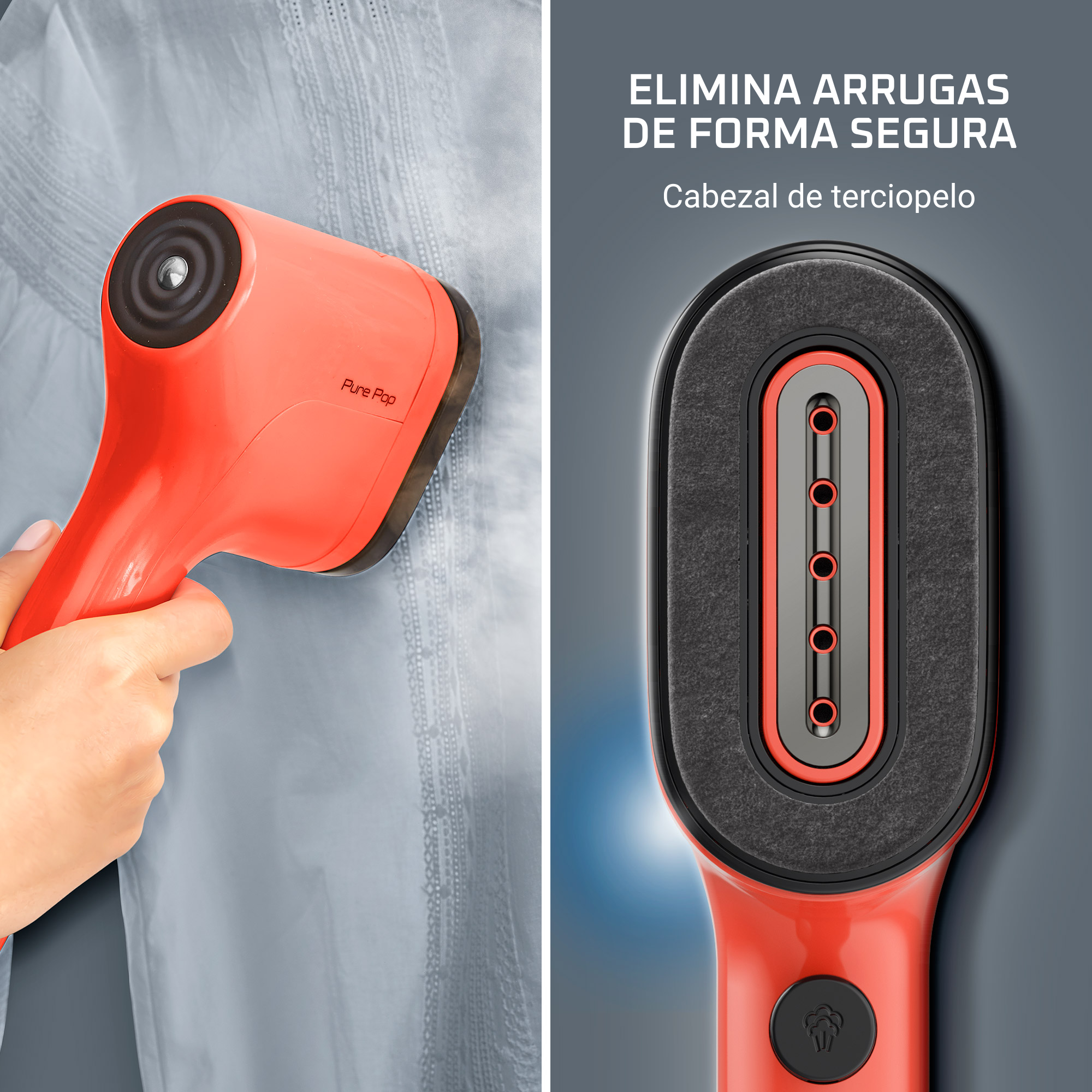 Pure Pop Rojo, Cepillo de vapor, Salida de vapor 20 g/min