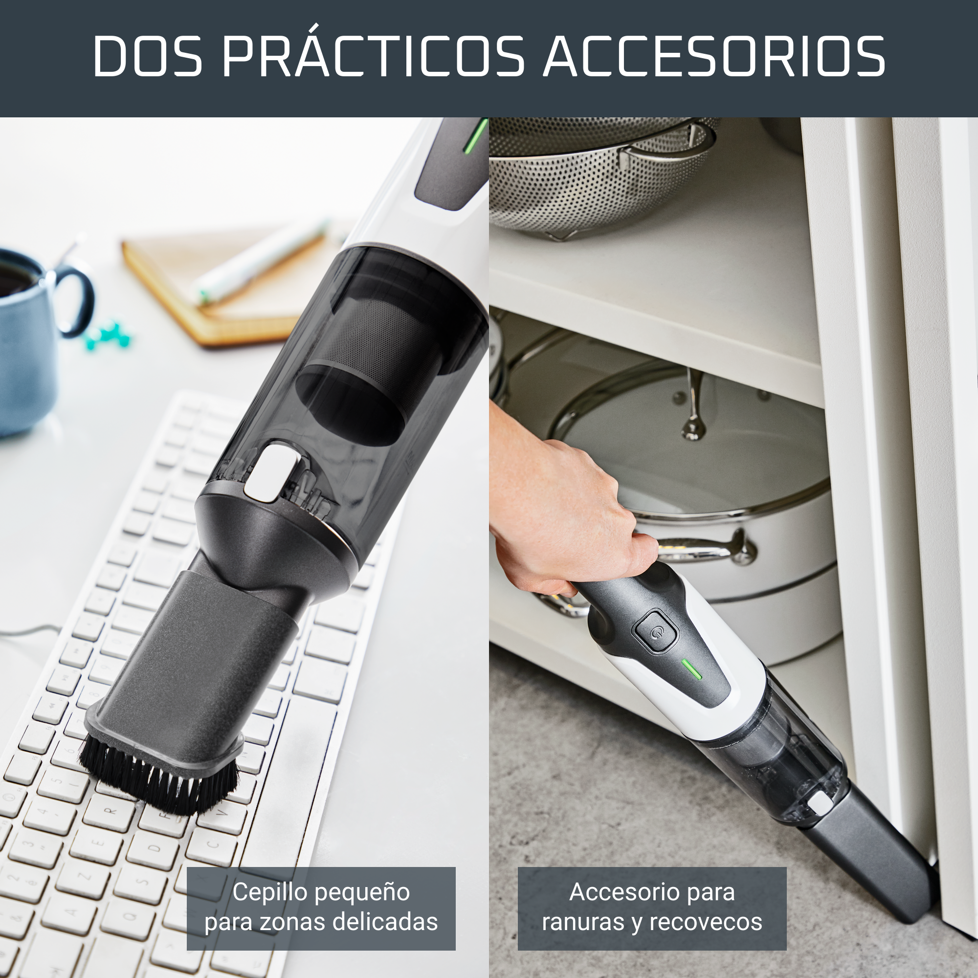 X-Touch de Rowenta, Aspiradora de Mano Sin Cable, Compacta, Gran Potencia de Limpieza, Motor Nano Digital