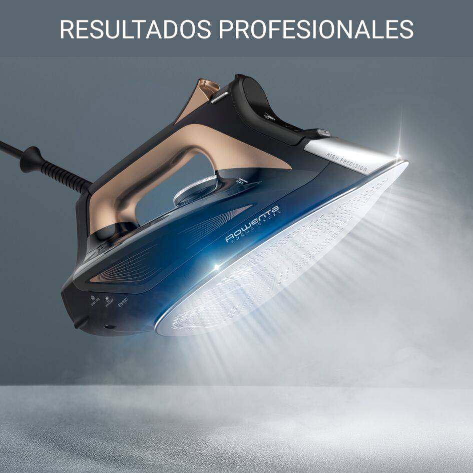 Focus Excel, Plancha de vapor, Negra y cobre