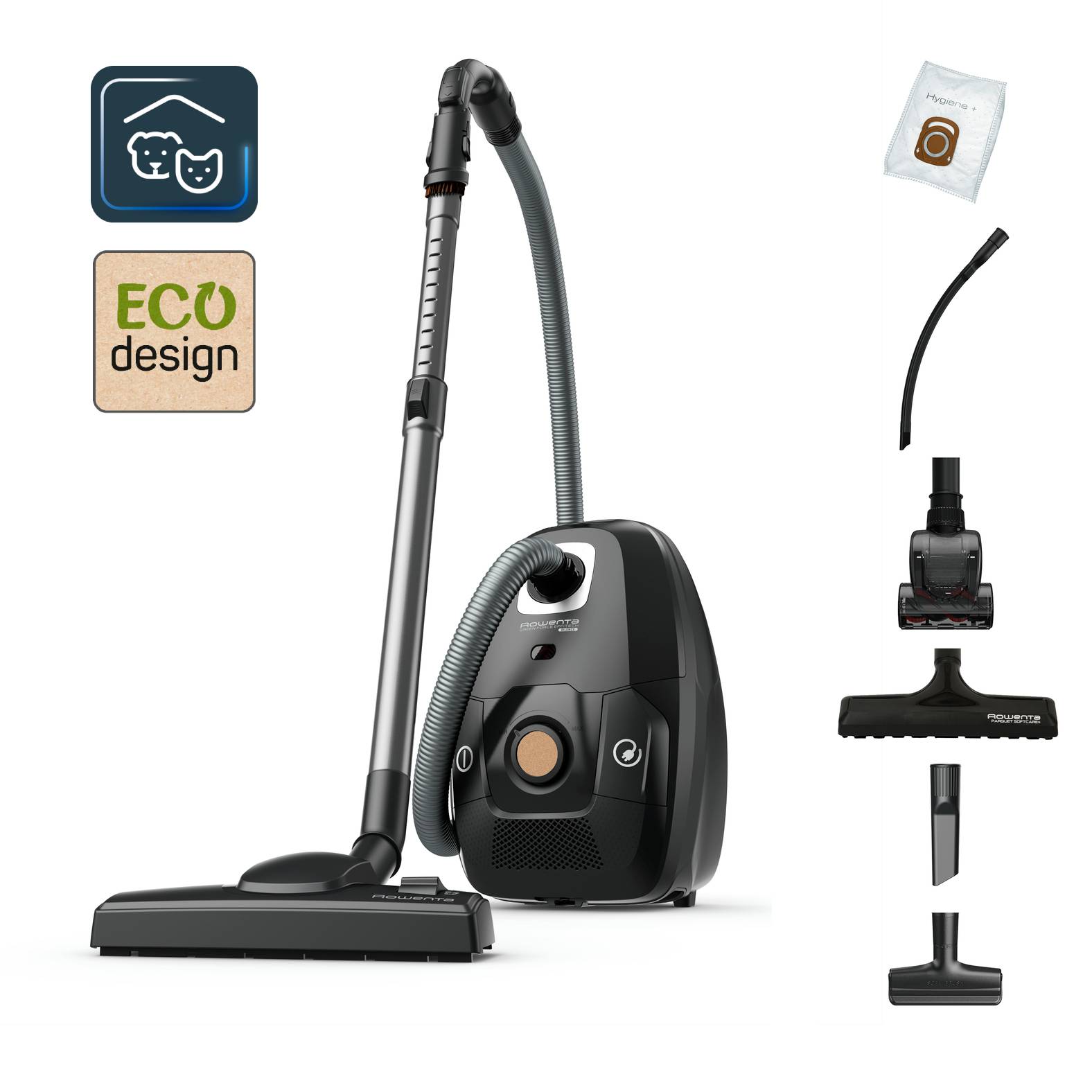 Green Force Effitech®, Aspiradora con bolsa, Animal Care, Motor Effitech de bajo consumo
