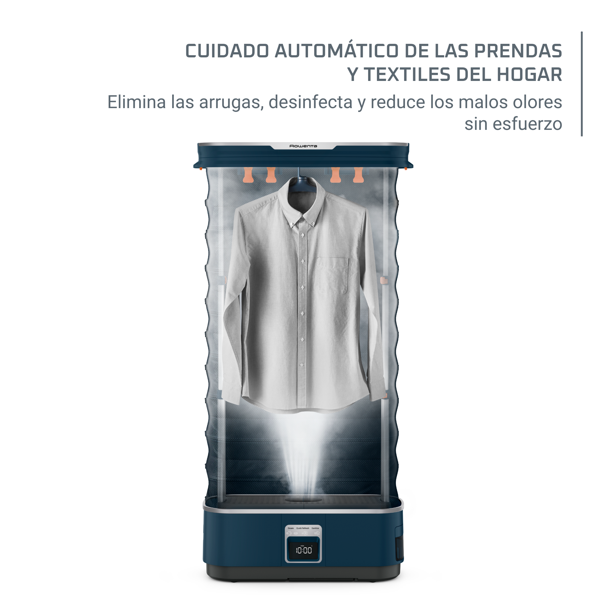 Care For You First de Rowenta, Solución de planchado automática, Elimina arrugas y olores, Desinfecta, Compacto