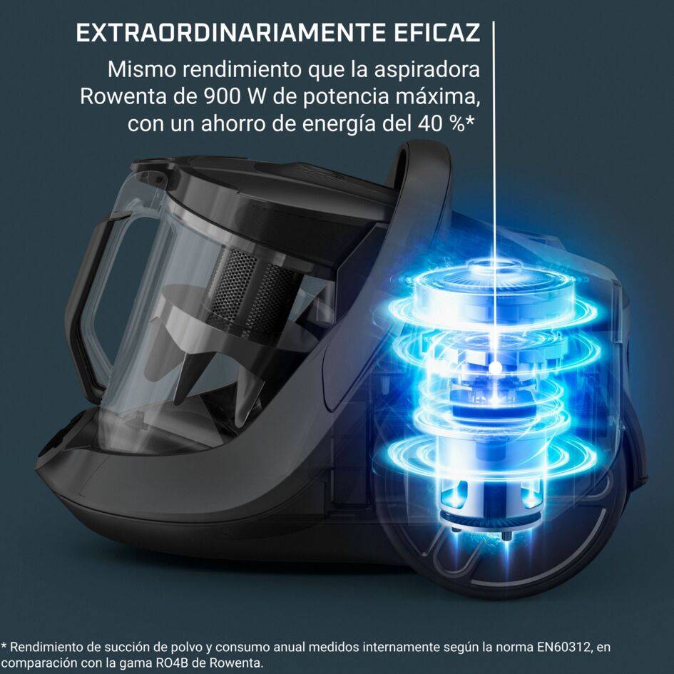 Green Force Cyclonic Effitech, Aspiradora sin bolsa, Negro y terracota