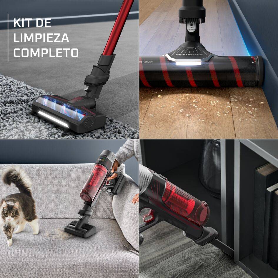 X-Force Flex 9.60 Animal care de Rowenta, Aspiradora escoba sin cable,100&nbsp;AW, Kit Completo de Cepillos y Accesorios, Tecnología Flex, Hasta 45 Minutos de Autonomía