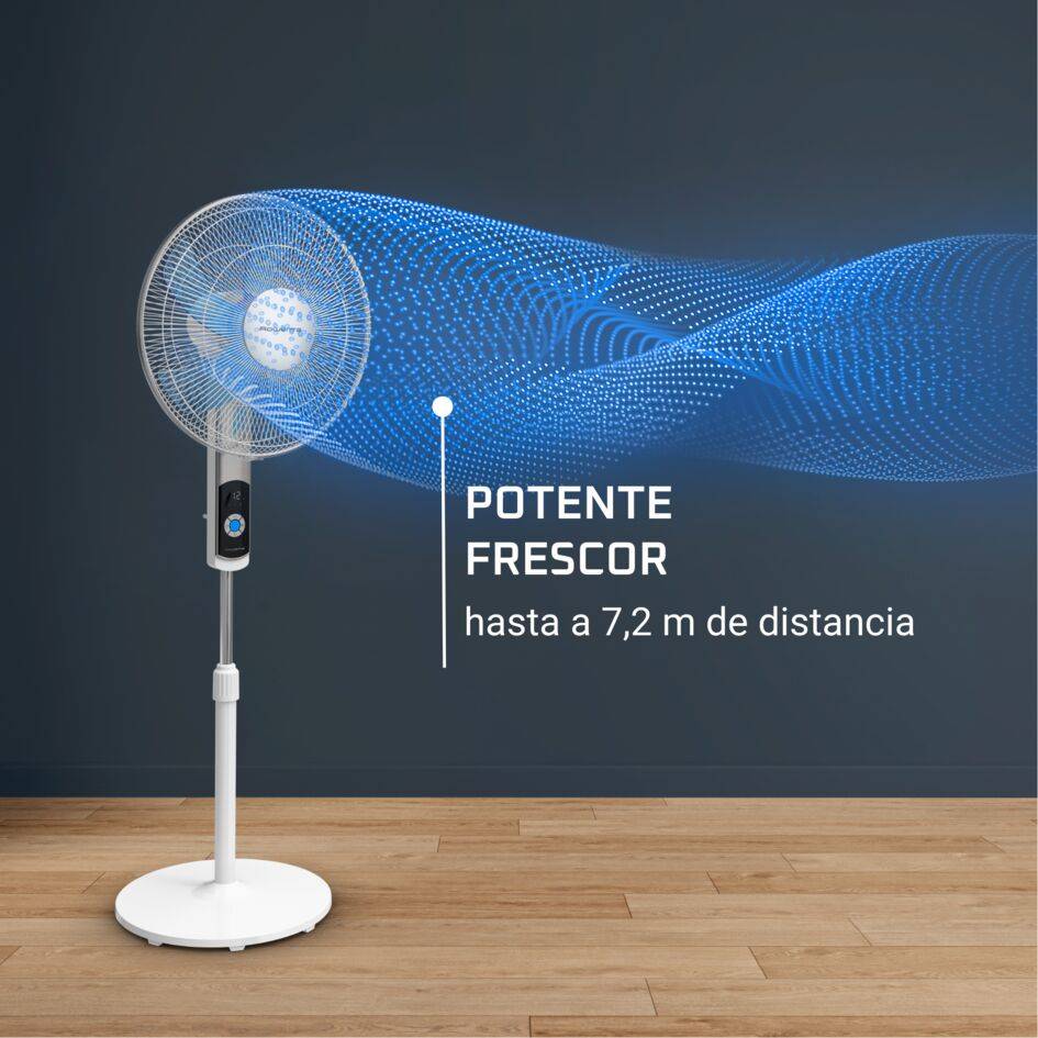 Rowenta Turbo Silence, Ventilador de pie, Mando a distancia, Potente, Diseño duradero, Bajo consumo energético, 12 velocidades, 3 modos automáticos