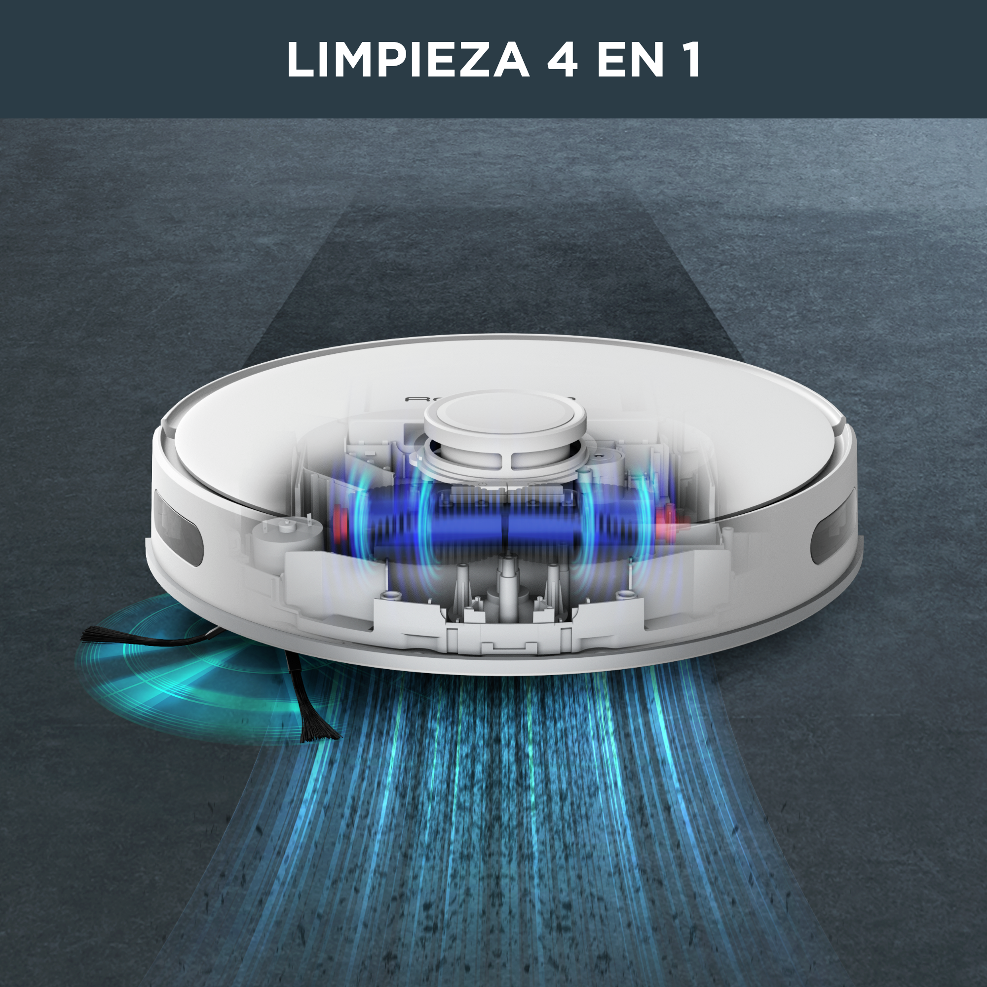 X-Plorer Serie 75 S+, Robot aspirador, Sistema de autovaciado, Limpieza 4 en 1, Navegación láser, Blanco