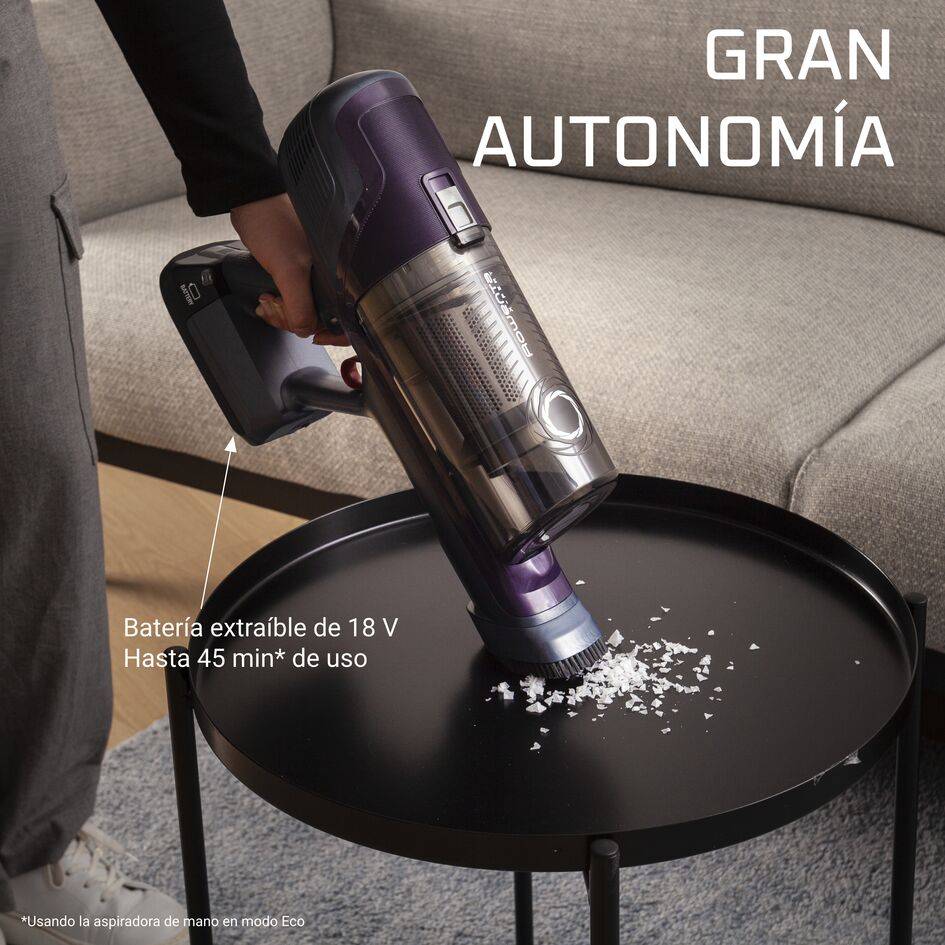 Green Force Cyclonic Effitech de Rowenta, aspiradora sin bolsa, modelo parqué, eficiencia energética, gran autonomía