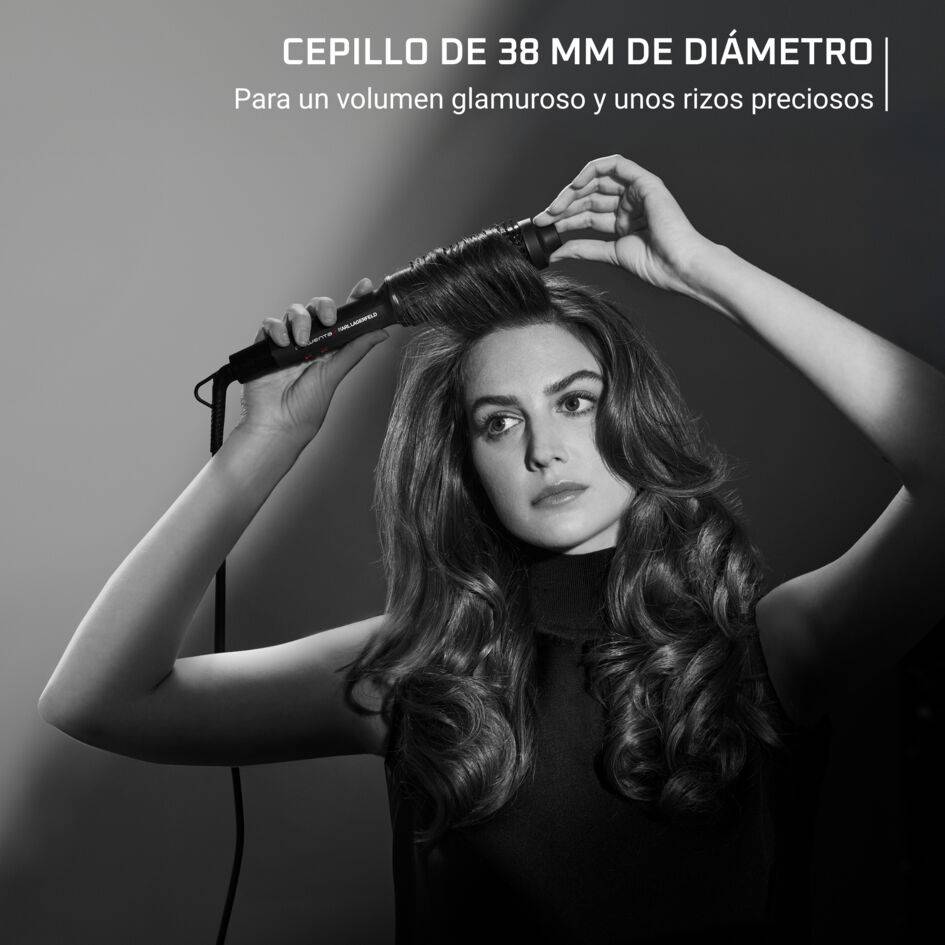 Powerbrush de Rowenta x Karl Lagerfeld, Cepillo térmico, Peinado de calidad de peluquería, 38 mm