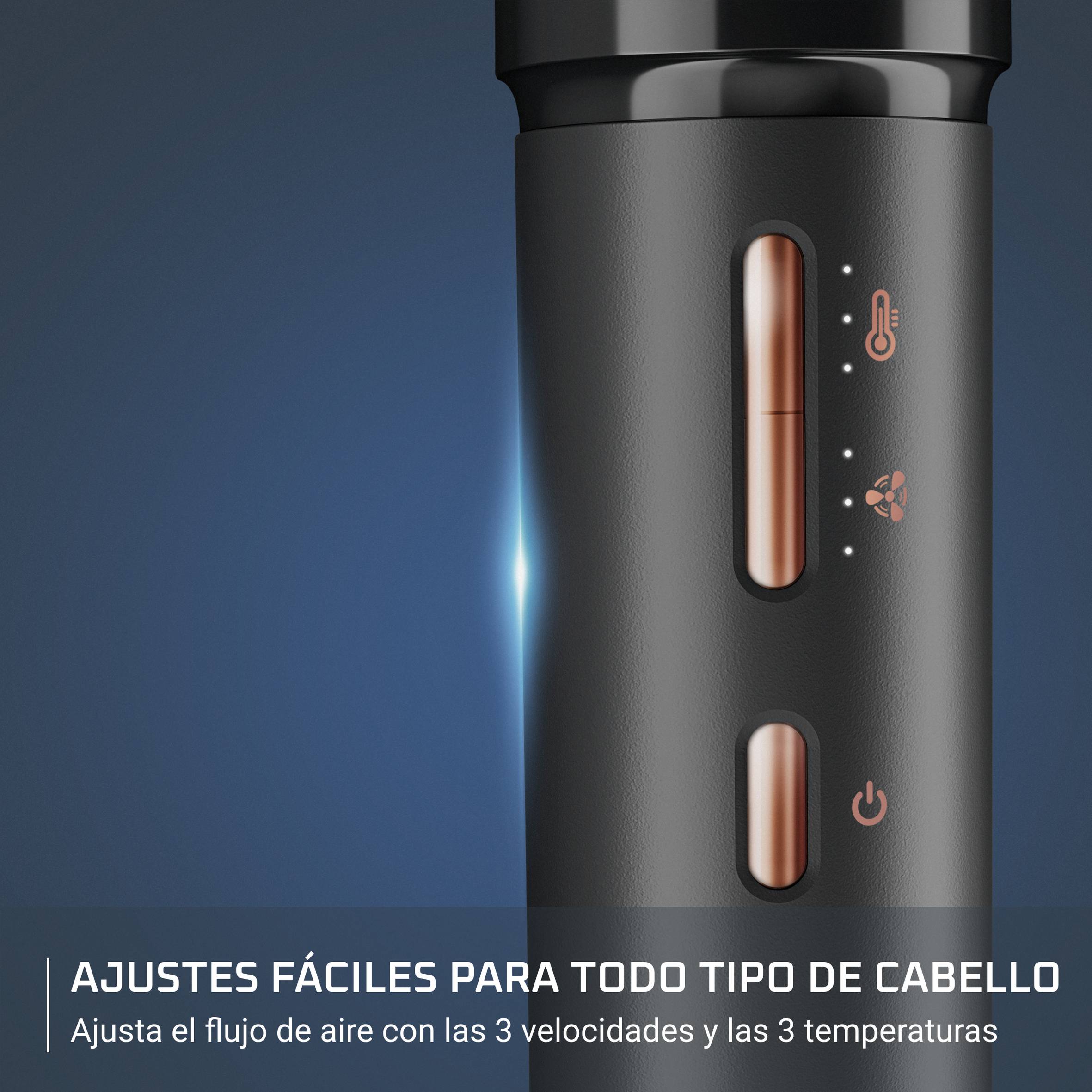 Air Shape de Rowenta, Moldeador de cabello, 4 cabezales distintos, Motor digital de alta velocidad, Hasta 150 km/h, Resultados duraderos