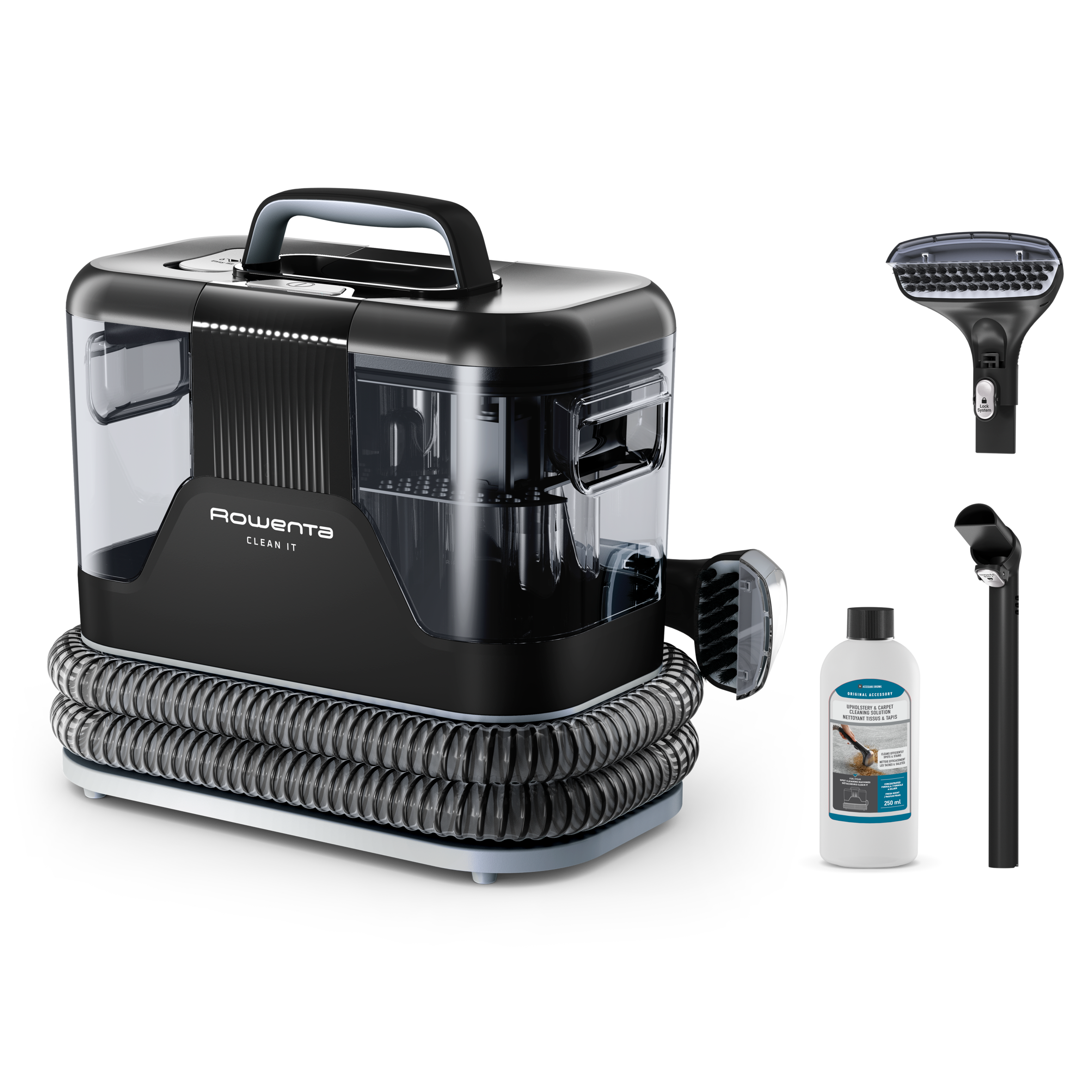 Clean It de Rowenta, Aspirador de tapicerías, Limpieza rápida de derrames y manchas, hasta 12,5 kPa, 400 W, Incluye sistema de autolimpieza