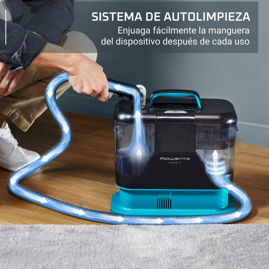 Clean It de Rowenta, Aspirador de tapicerías, Limpieza rápida de derrames y manchas, Hasta 13,5&nbsp;kPa, 750&nbsp;W, Incluye sistema de autolimpieza