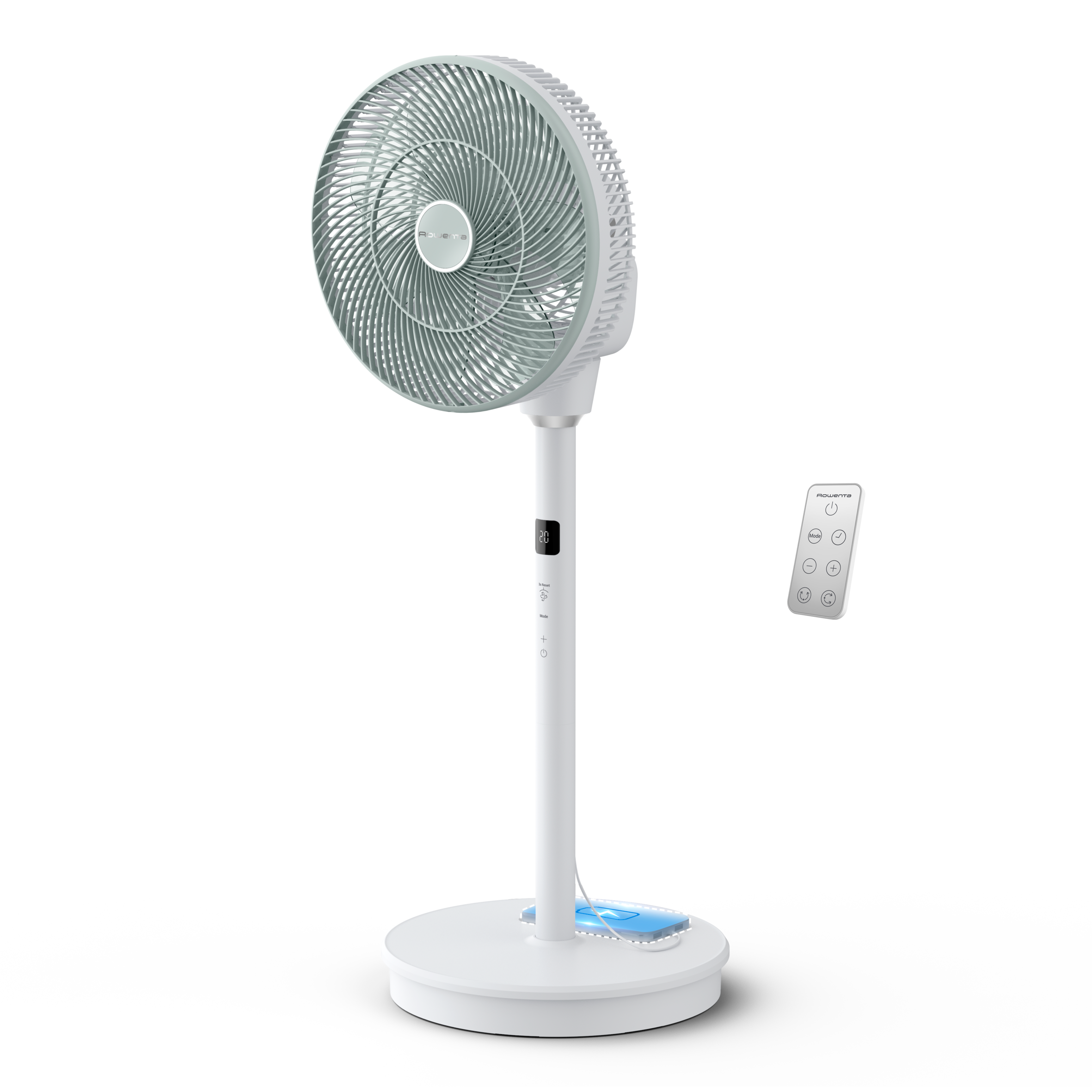 Turbo Silence Compact 3D Nomad, Ventilador de pie, Uso con o sin cable, Adaptabilidad De Batería Externa, Silencioso