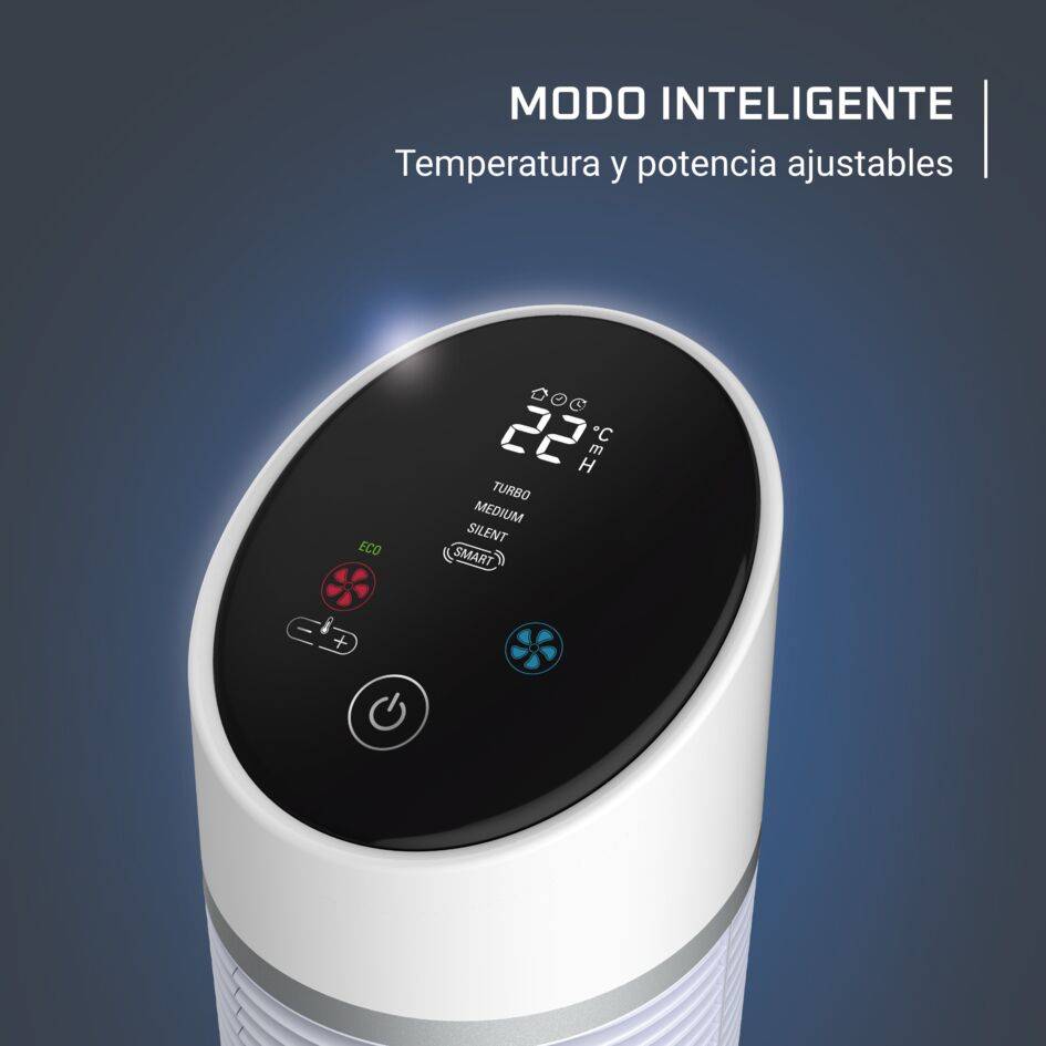 Silent Comfort 3 en 1, Ventilador de torre, Calienta y purifica, Silencioso