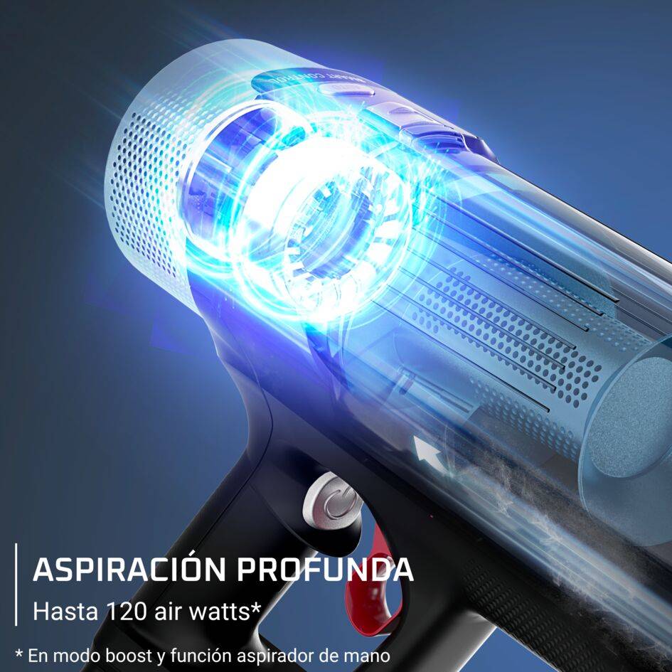 X-Force Flex 10.80 de Rowenta, Aspiradora Sin Cable, Limpieza Profunda, 120 AW, con LEDs azules, Modelo Animal Aqua