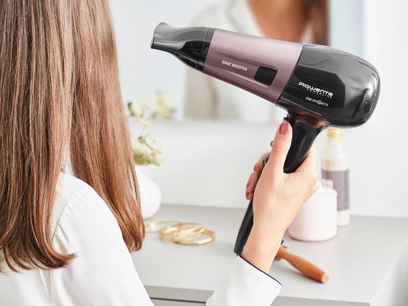Secador de pelo Powerline Negro y Rosa 2400 W de Rowenta