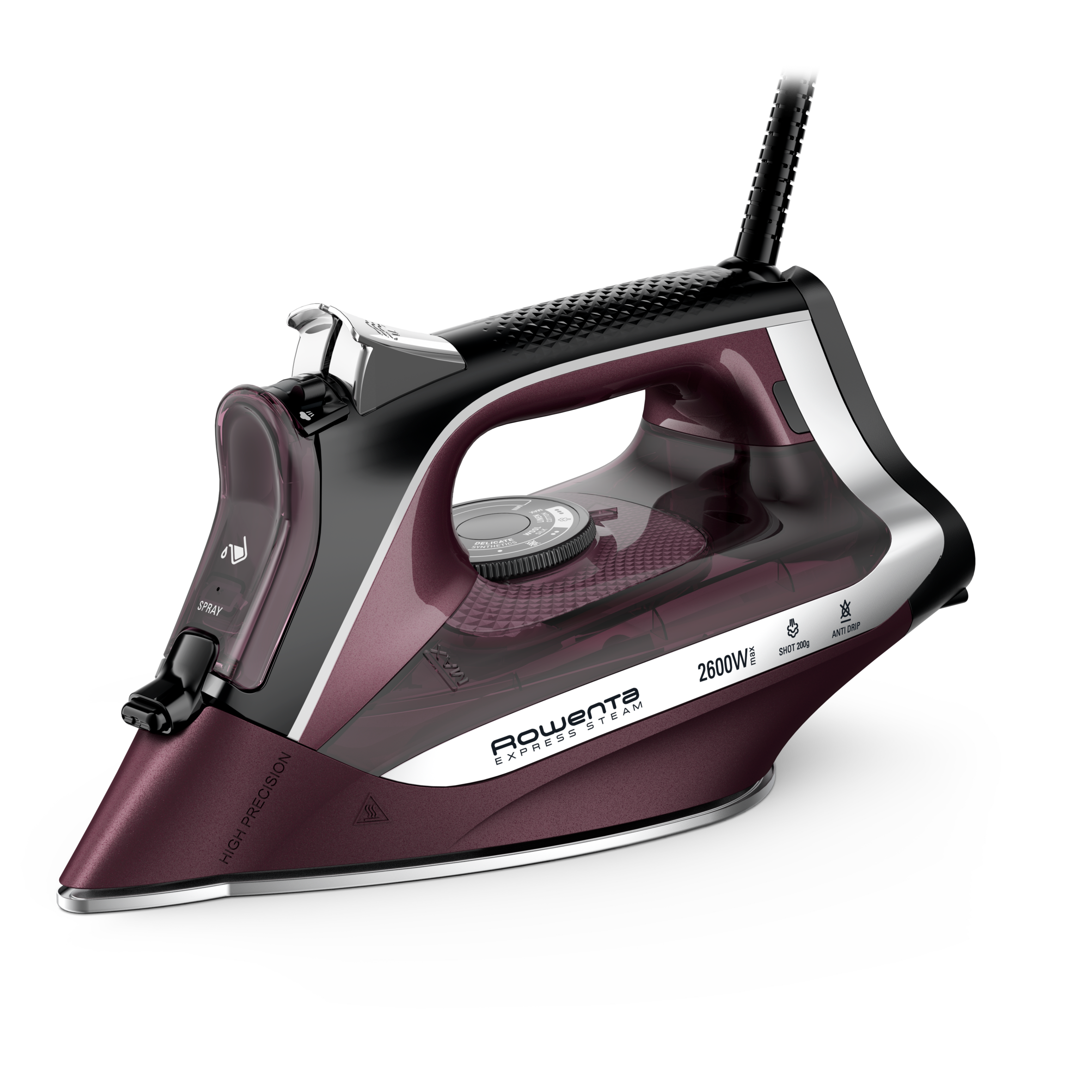 Express Steam, Plancha de vapor, Negro y granate